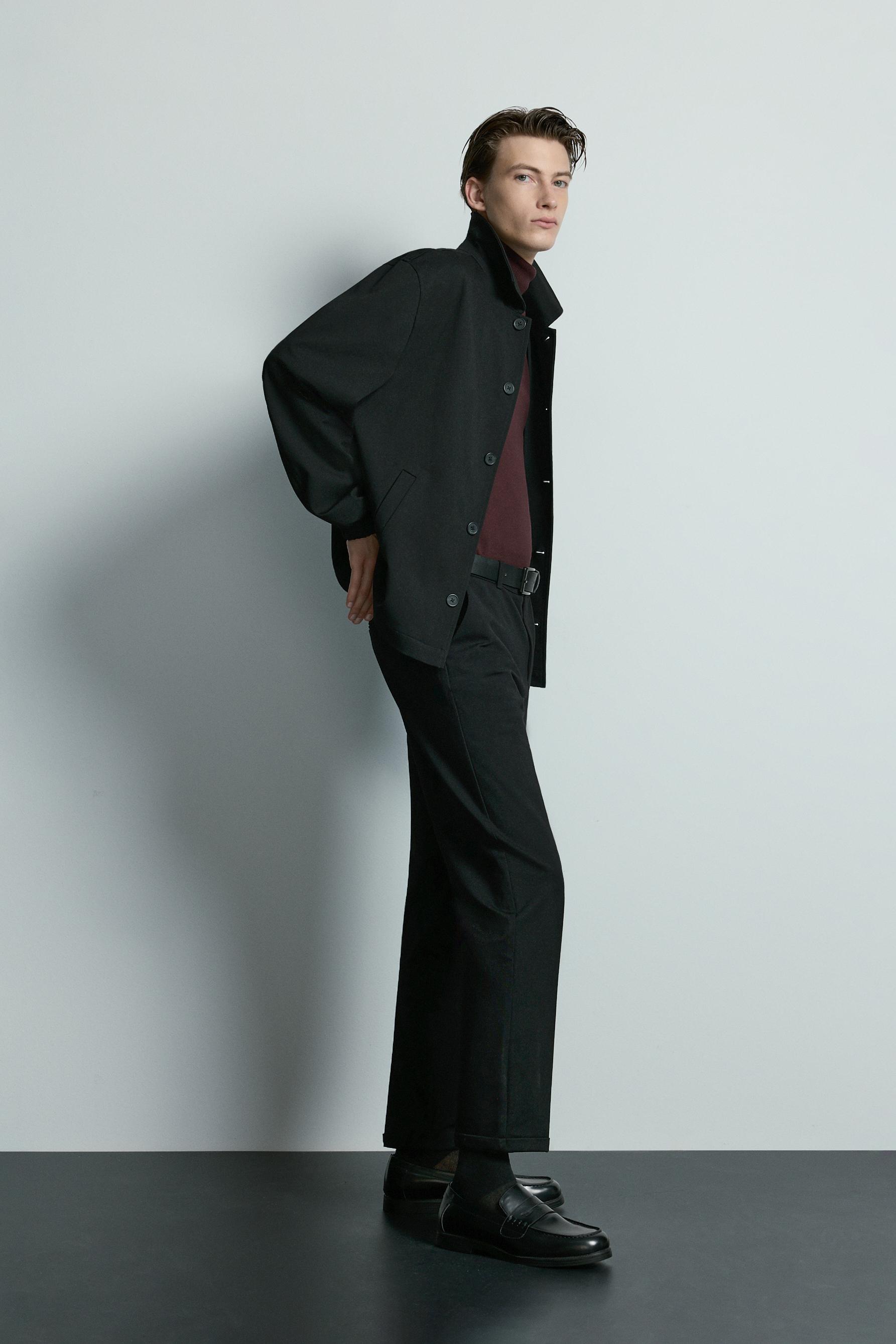 Tailored slim fit trousers — BLACK