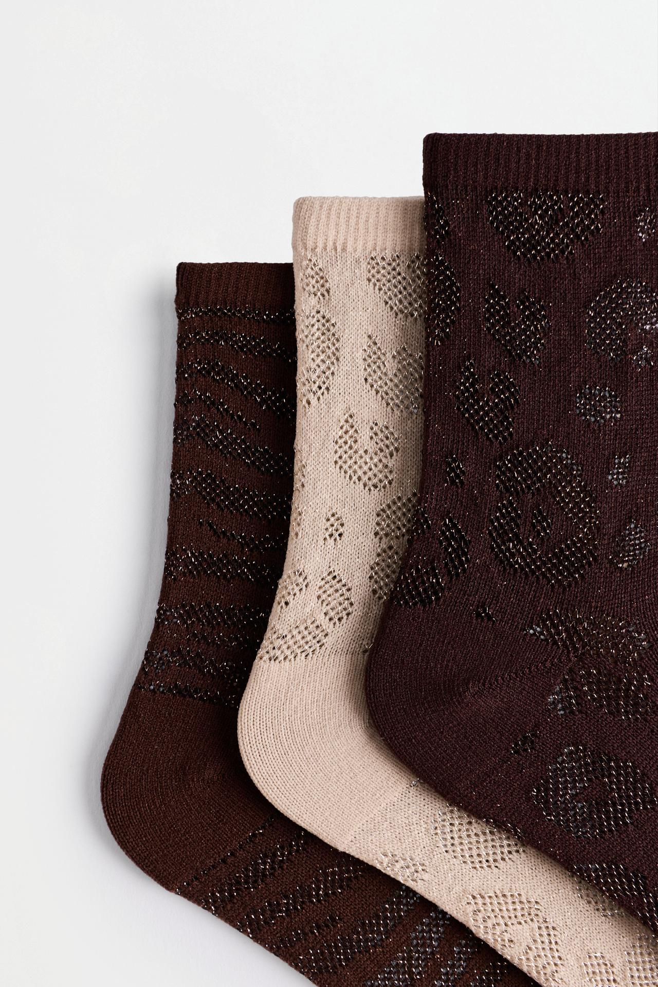 Assorted Short Socks (Pack of 3) — LEOPARD PRINT