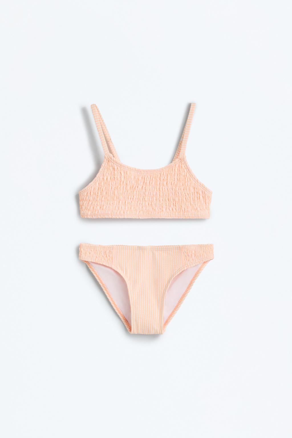 Gathered gingham bikini set