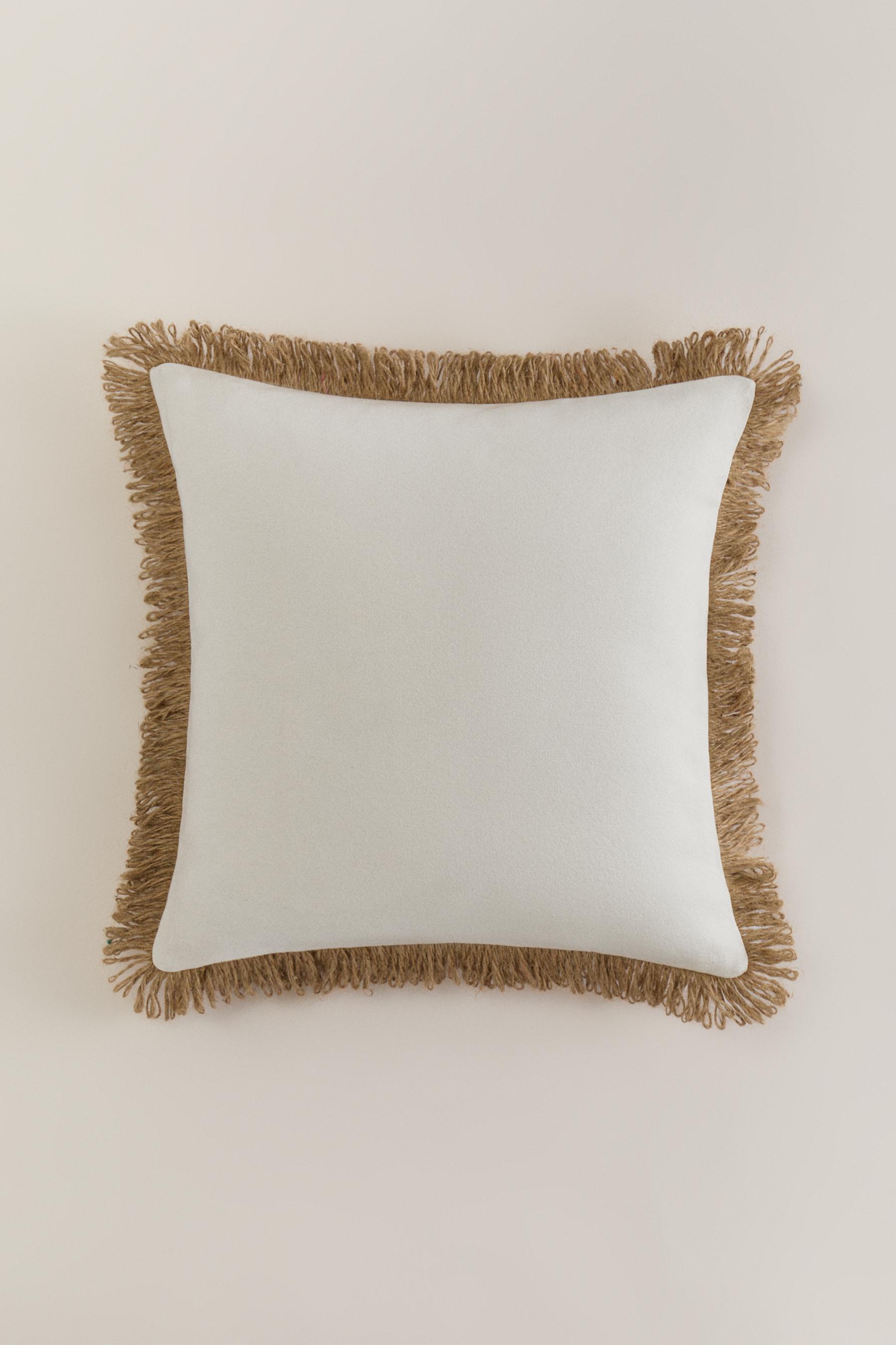 Funda cojín flecos 50 x 50 cm