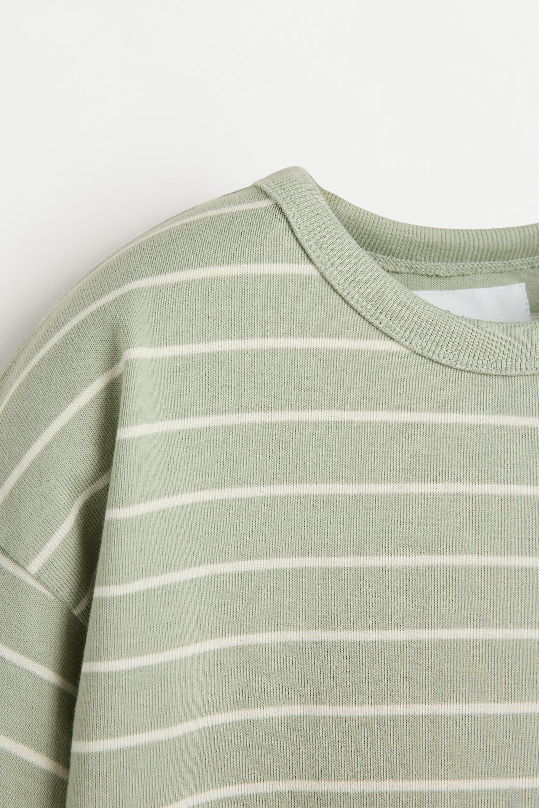 Heavy striped T-shirt — PALE KHAKI