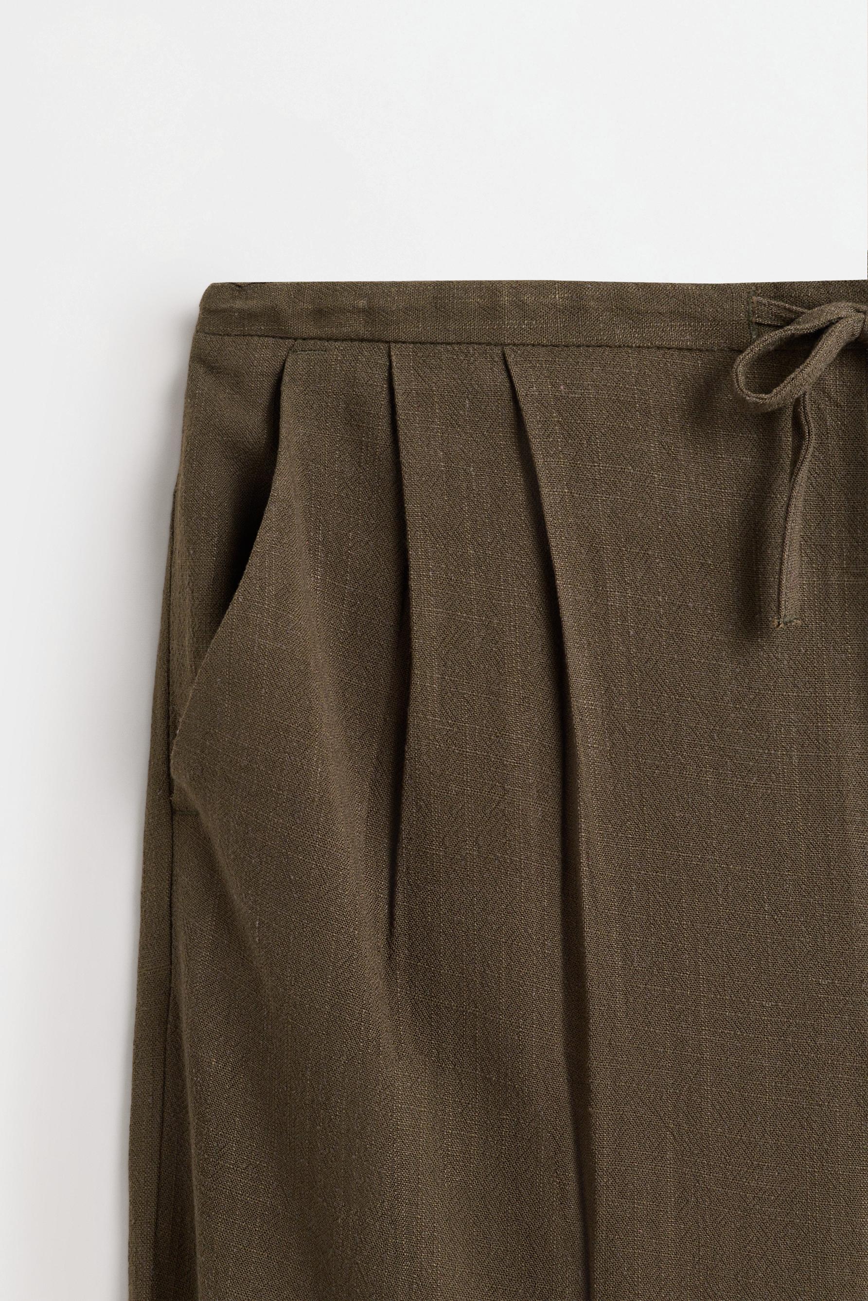 Rustic wide-leg trousers — DARK KHAKI