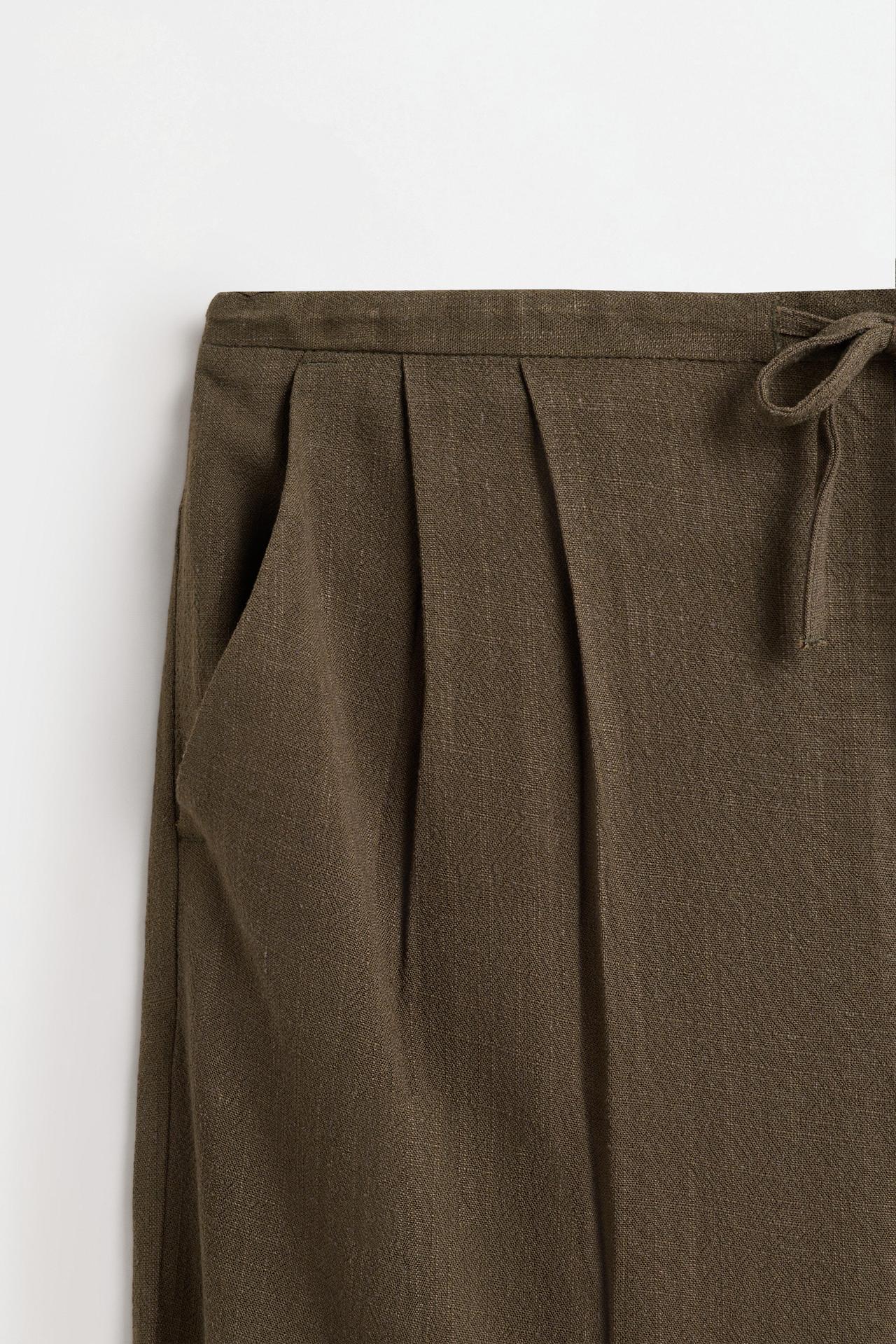 Rustic wide-leg trousers — DARK KHAKI