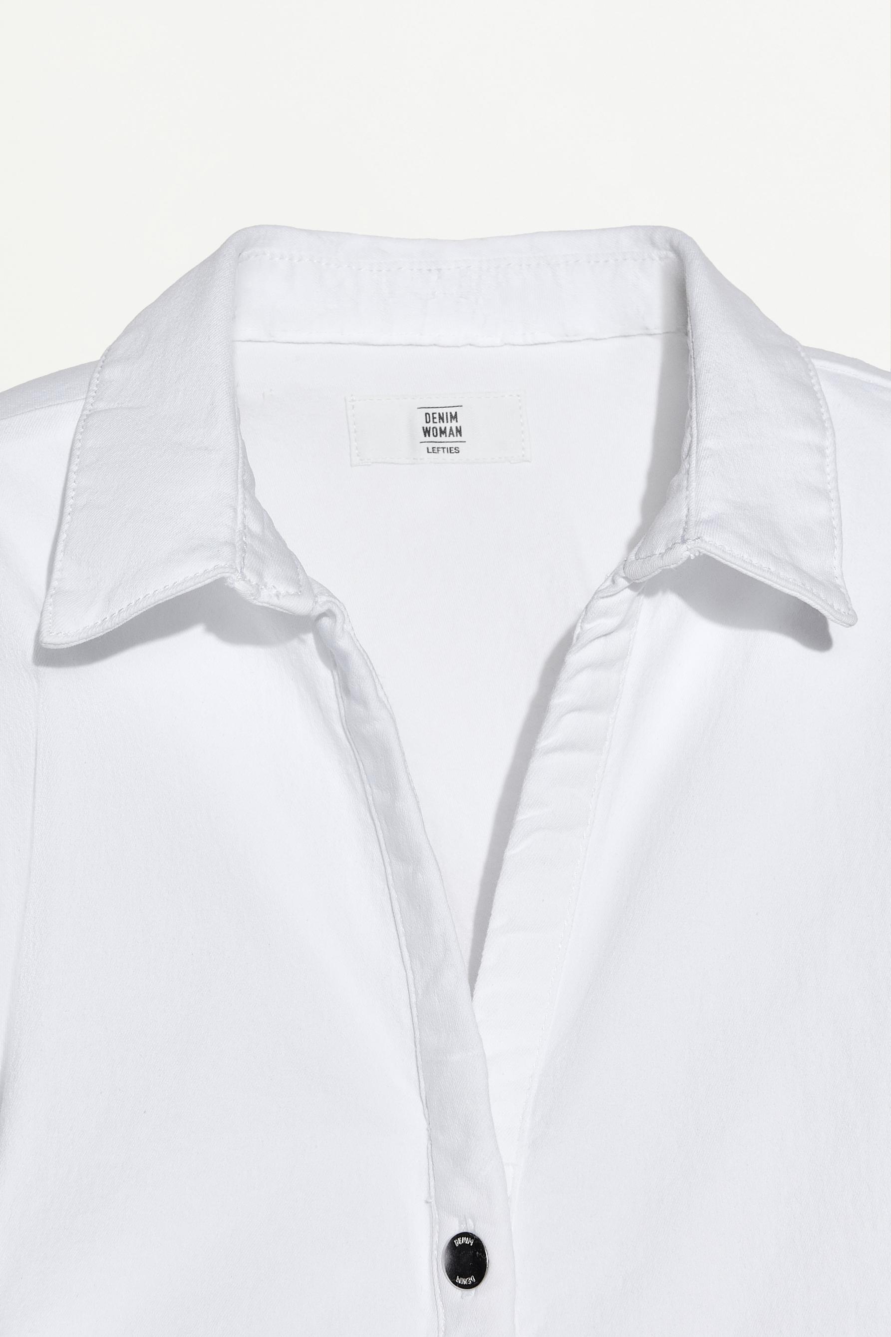 Denim midi button dress — OFF WHITE
