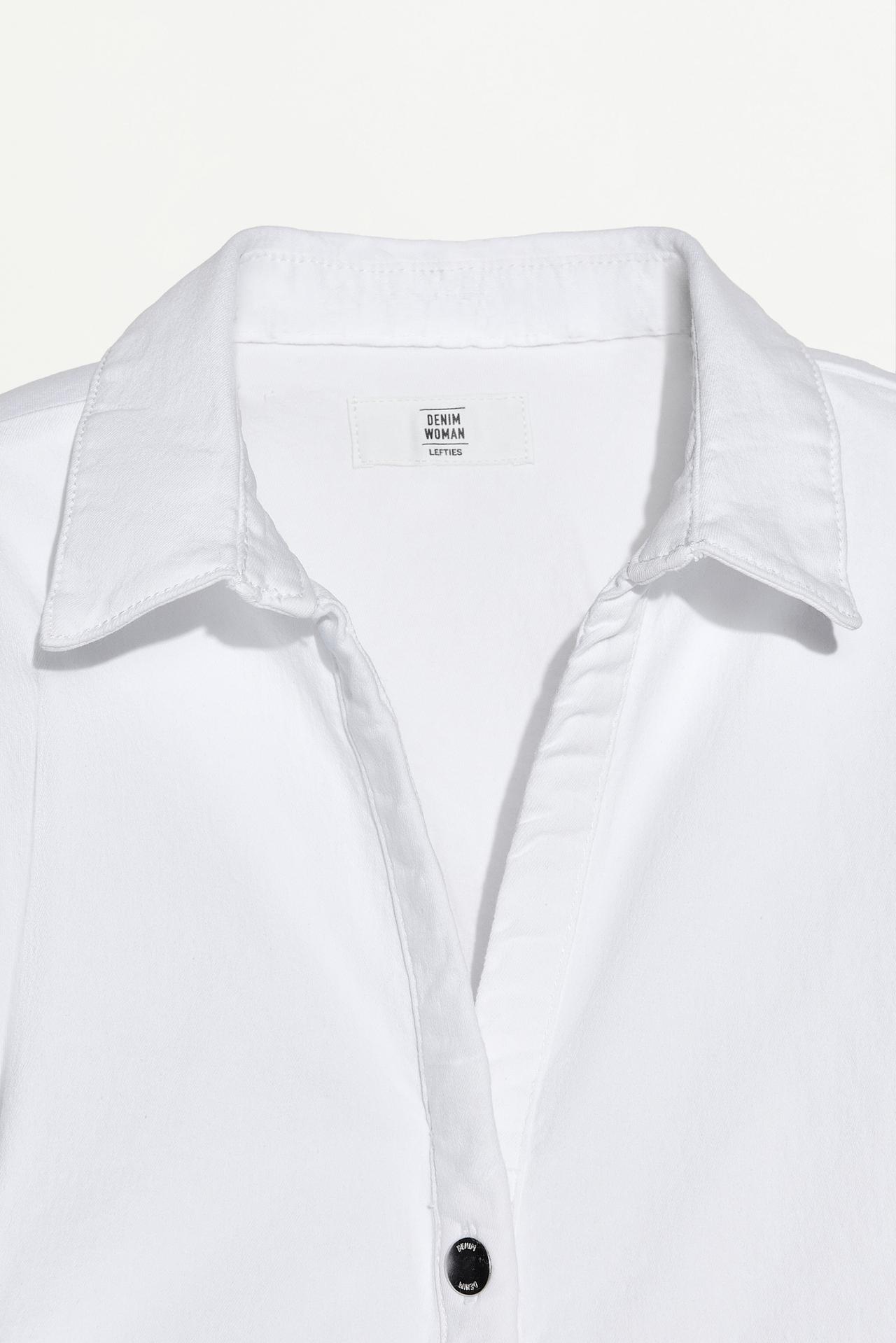 Denim midi button dress — OFF WHITE