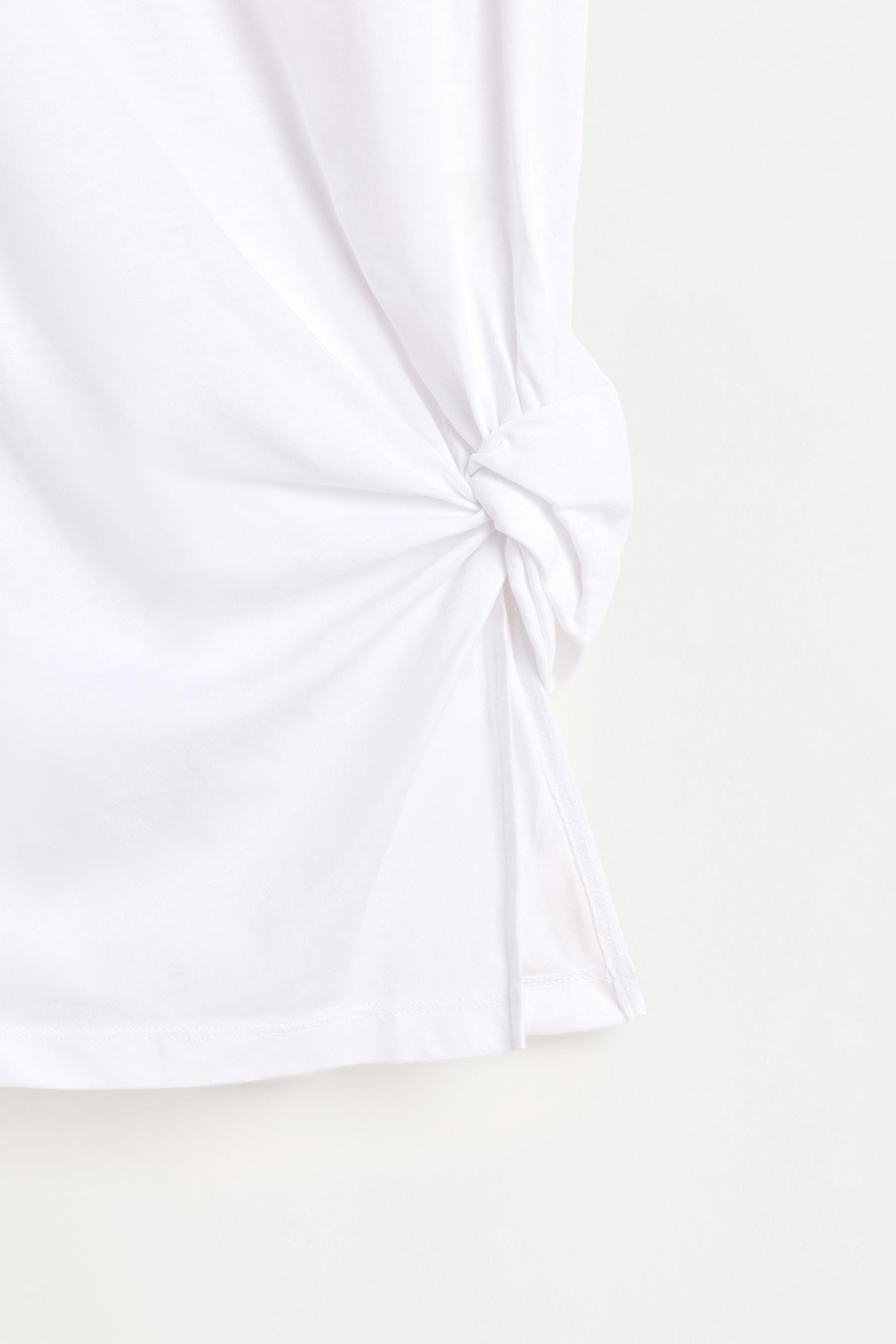 Knotted T-shirt — WHITE