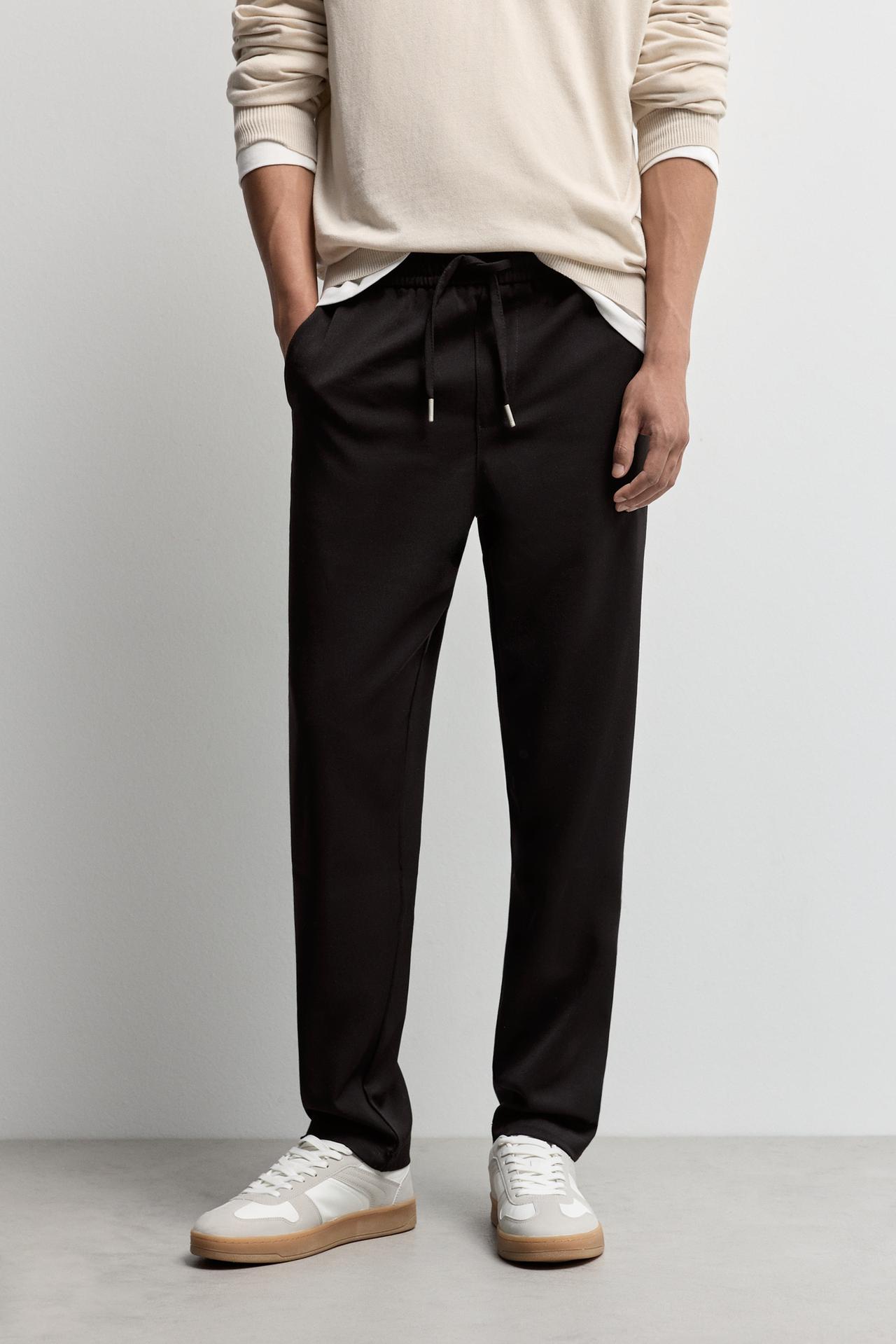 Slim fit tailored joggers — BLACK