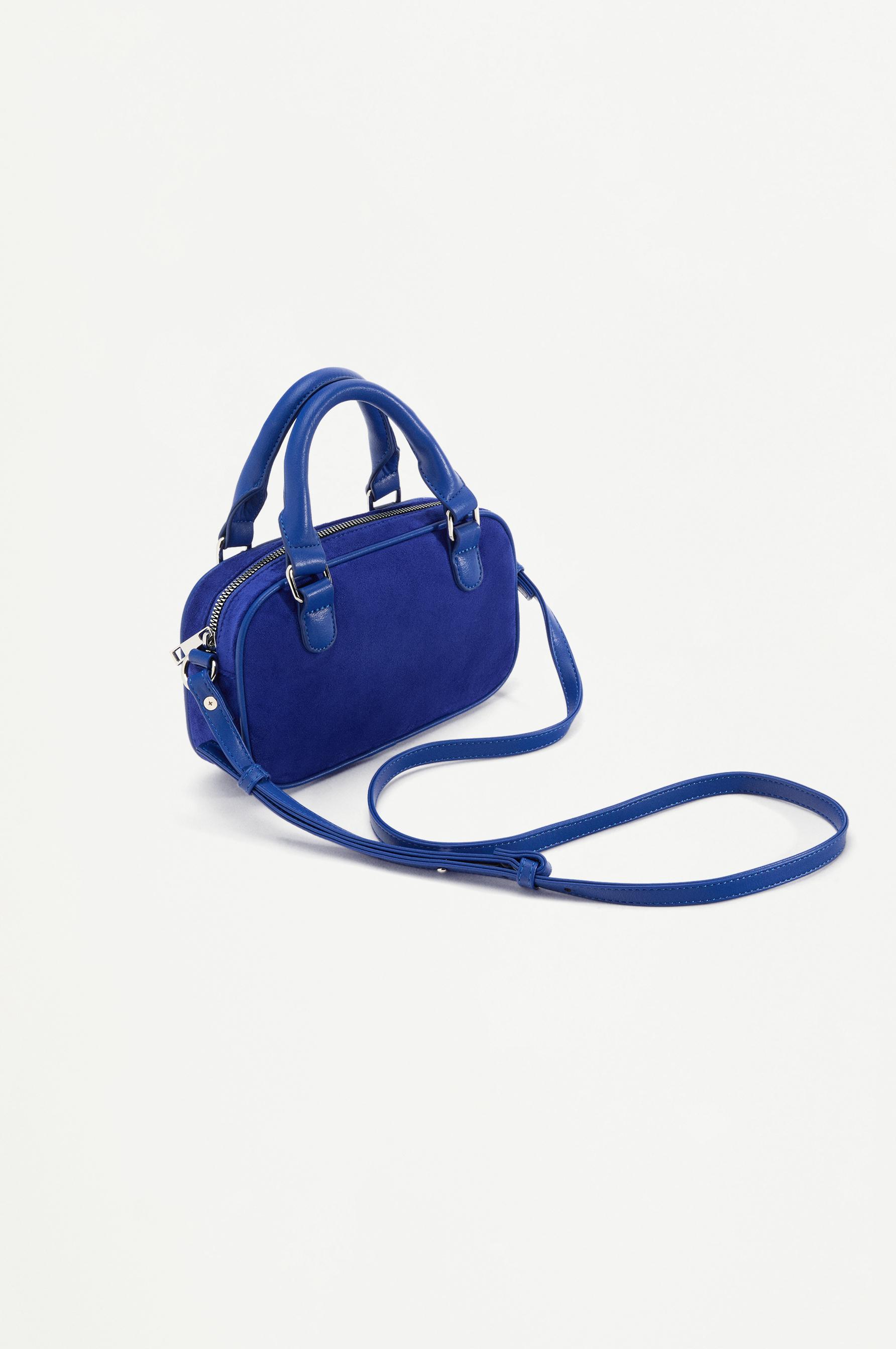 Faux suede mini bowling bag — BLUE