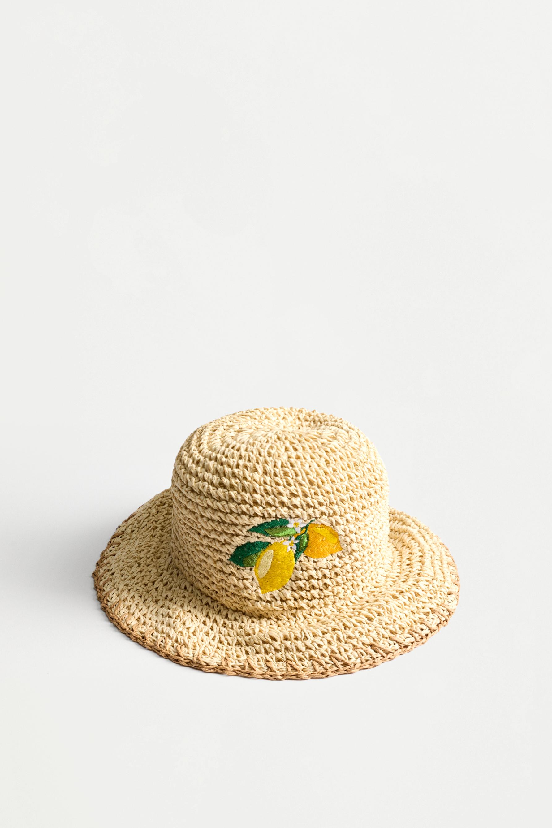 Embroidered bucket hat — BEIGE