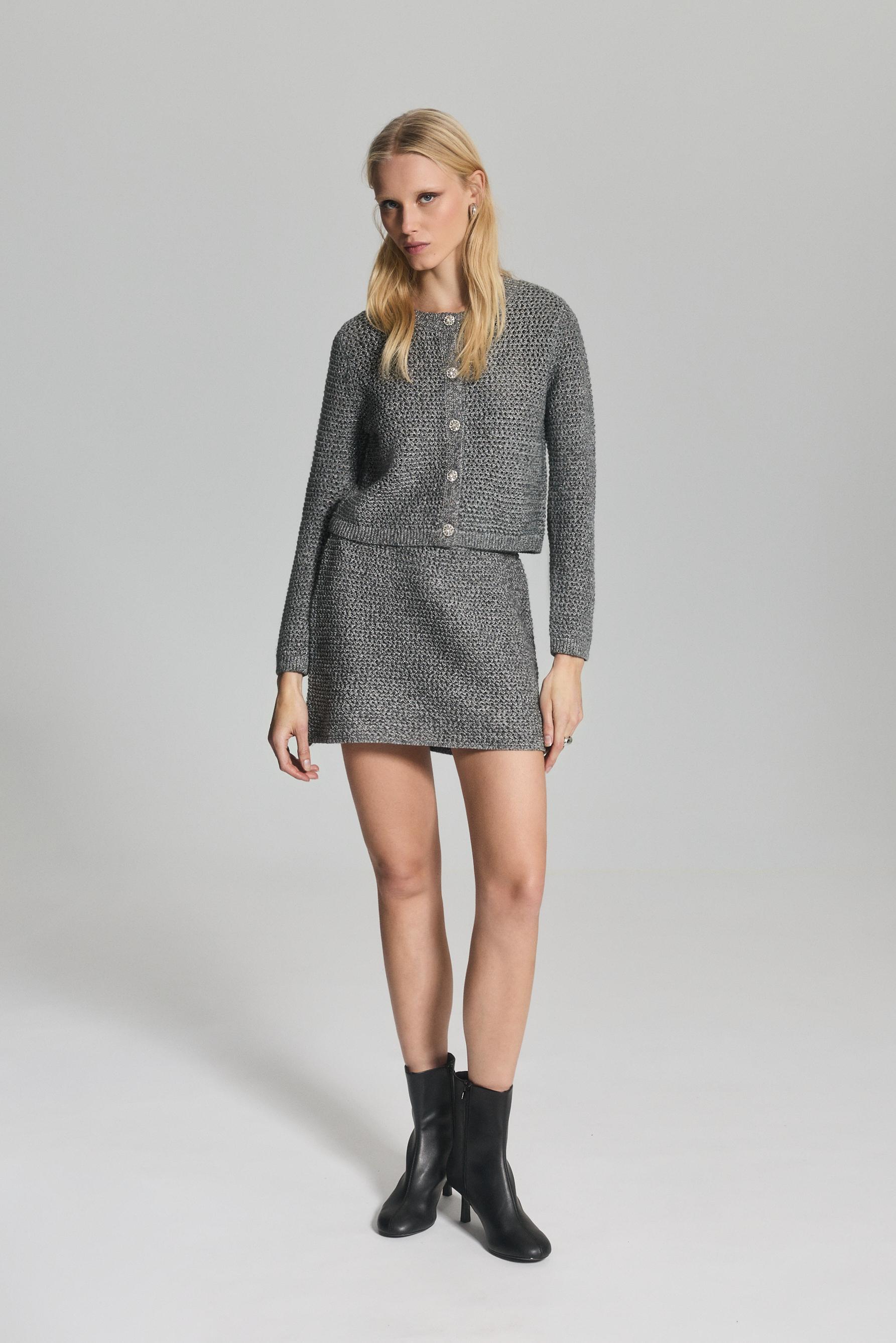 Falda punto metalizado