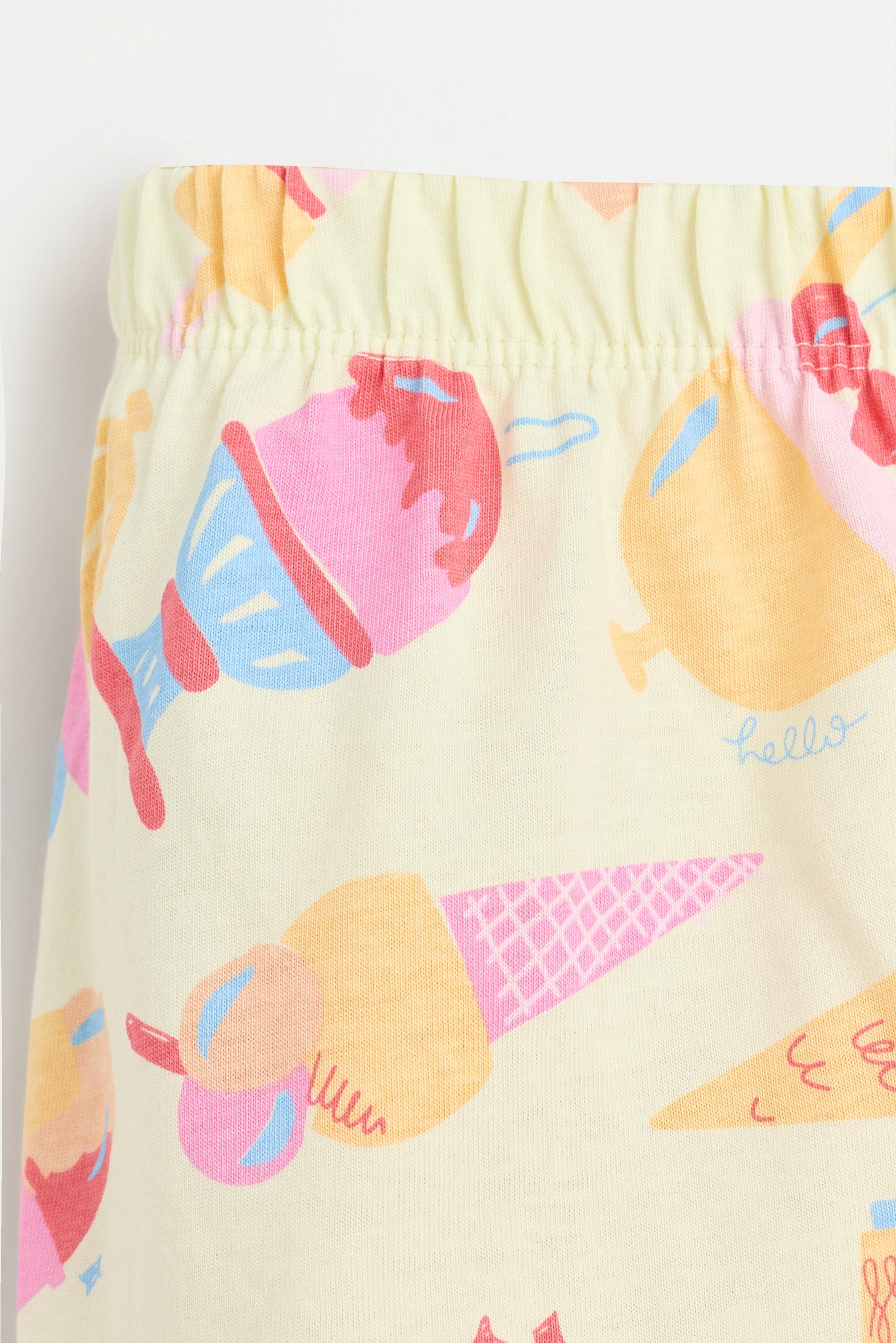 Short printed pyjamas — PASTEL YELLOW