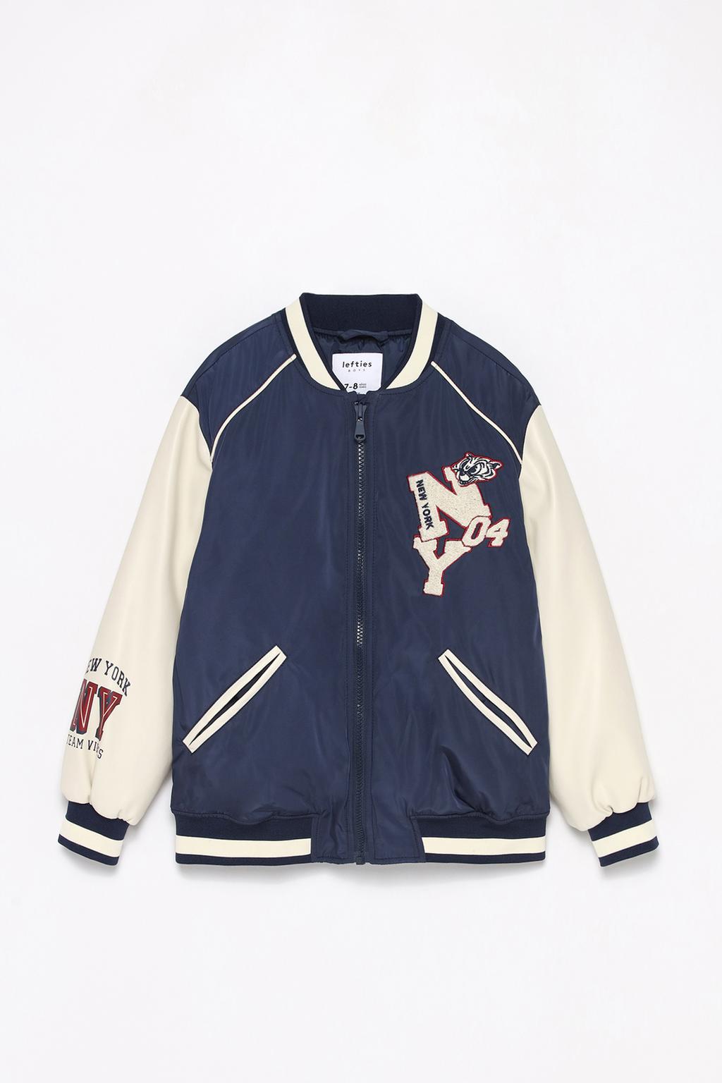 Quilted bomber jacket with patches