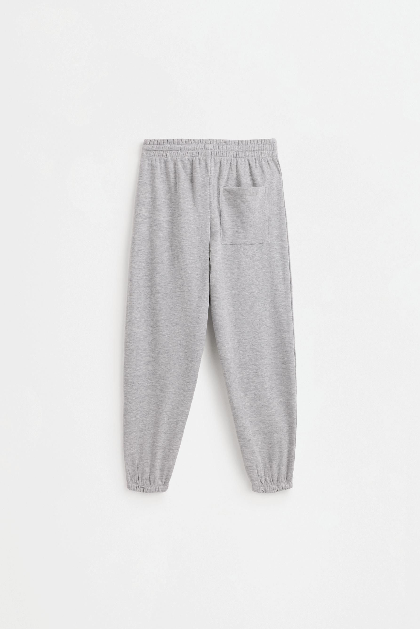 Solid plush trousers — GREY MARL