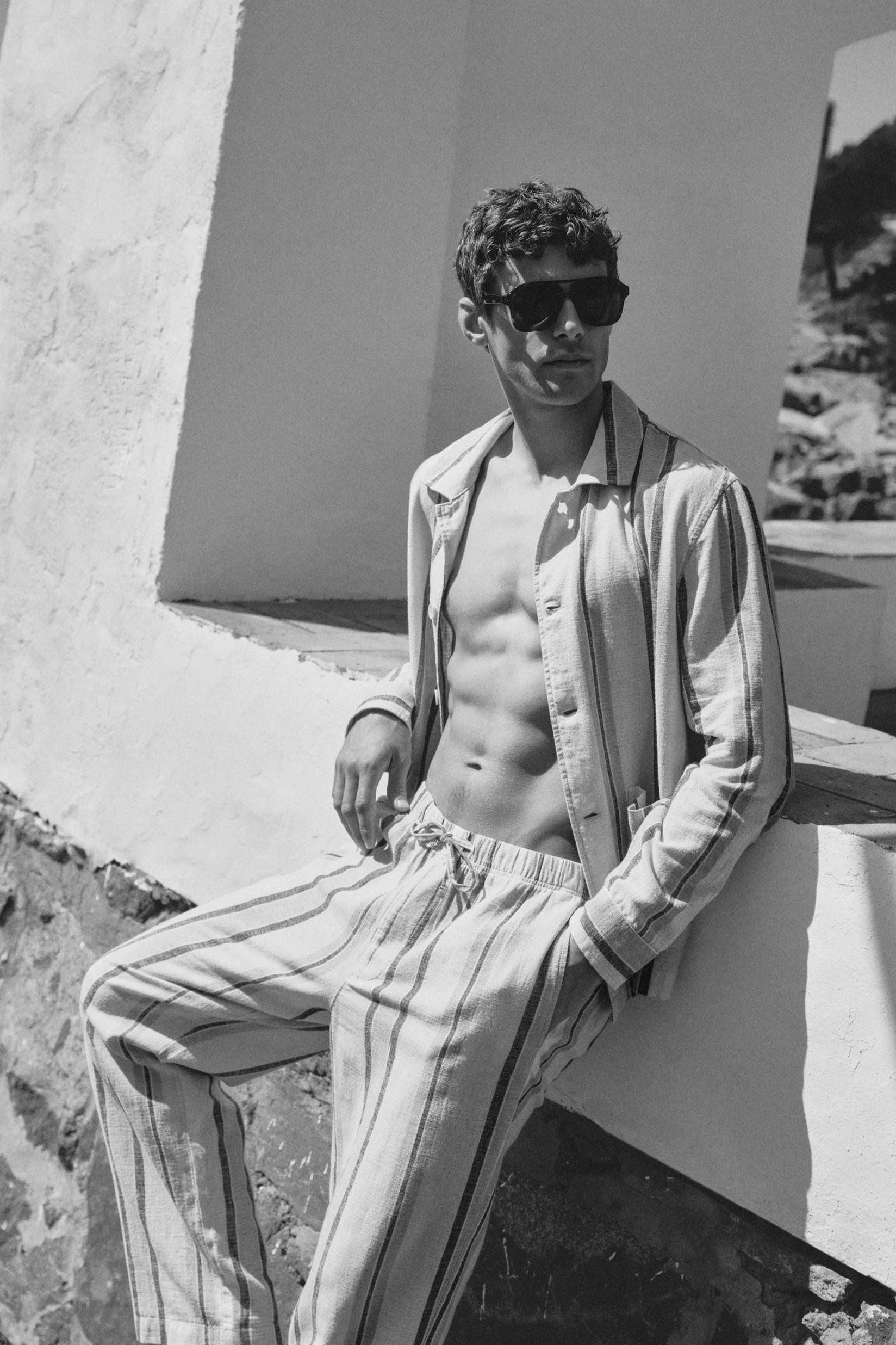 Men's | Beige stripe joggers — OFF WHITE