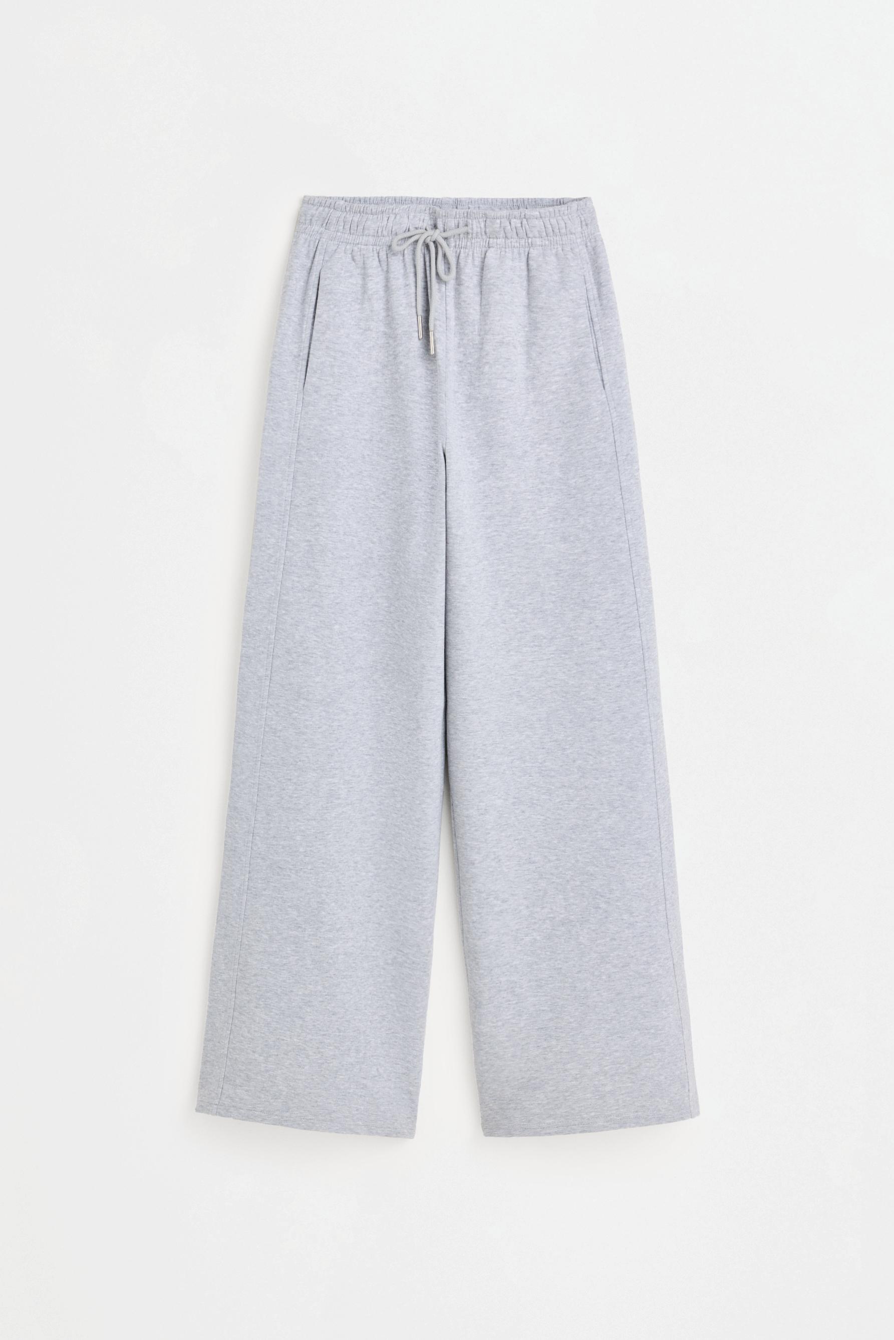 Basic wide-leg tracksuit trousers — GREY MARL