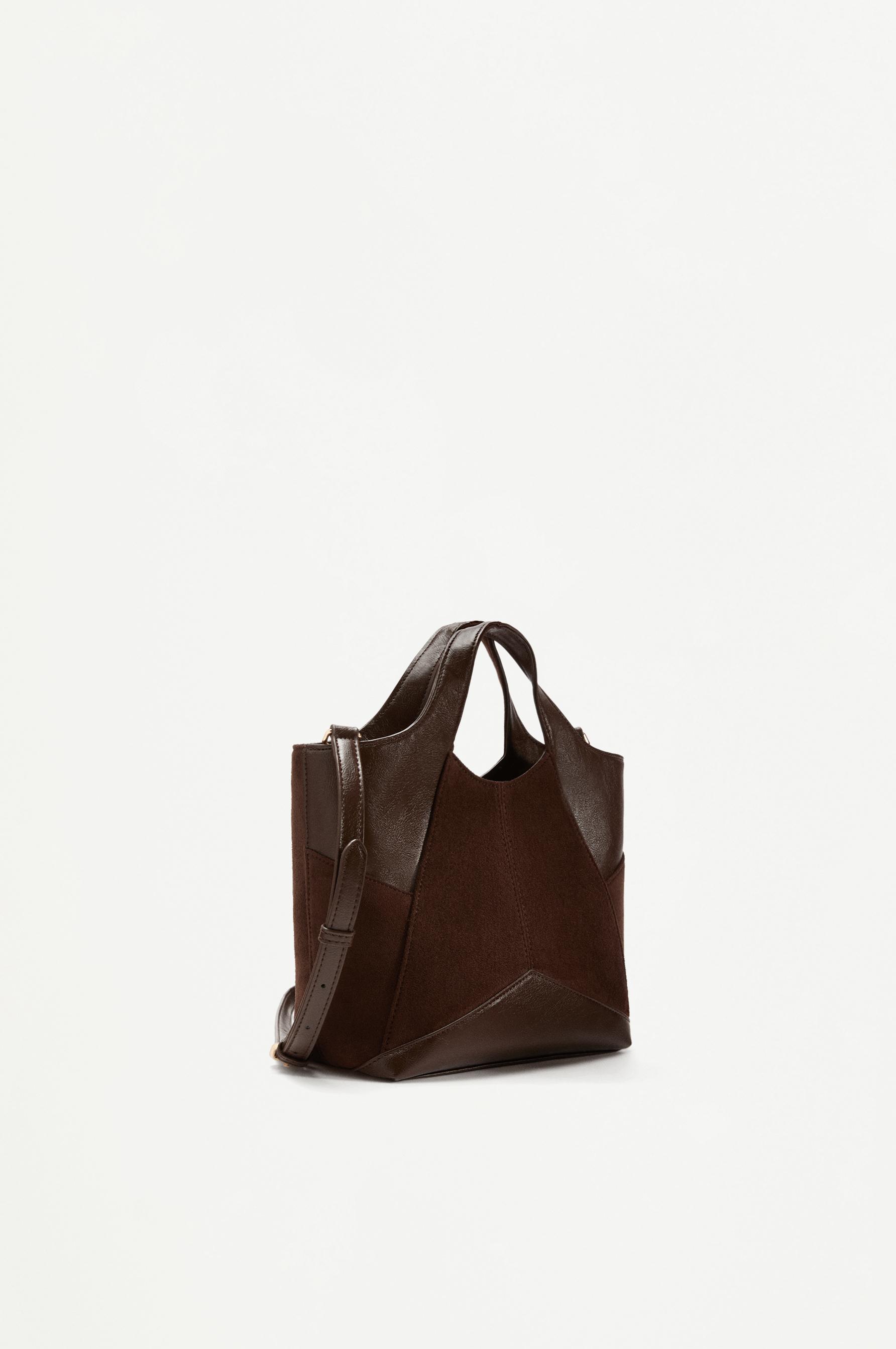 Patchwork crossbody bag — BROWN
