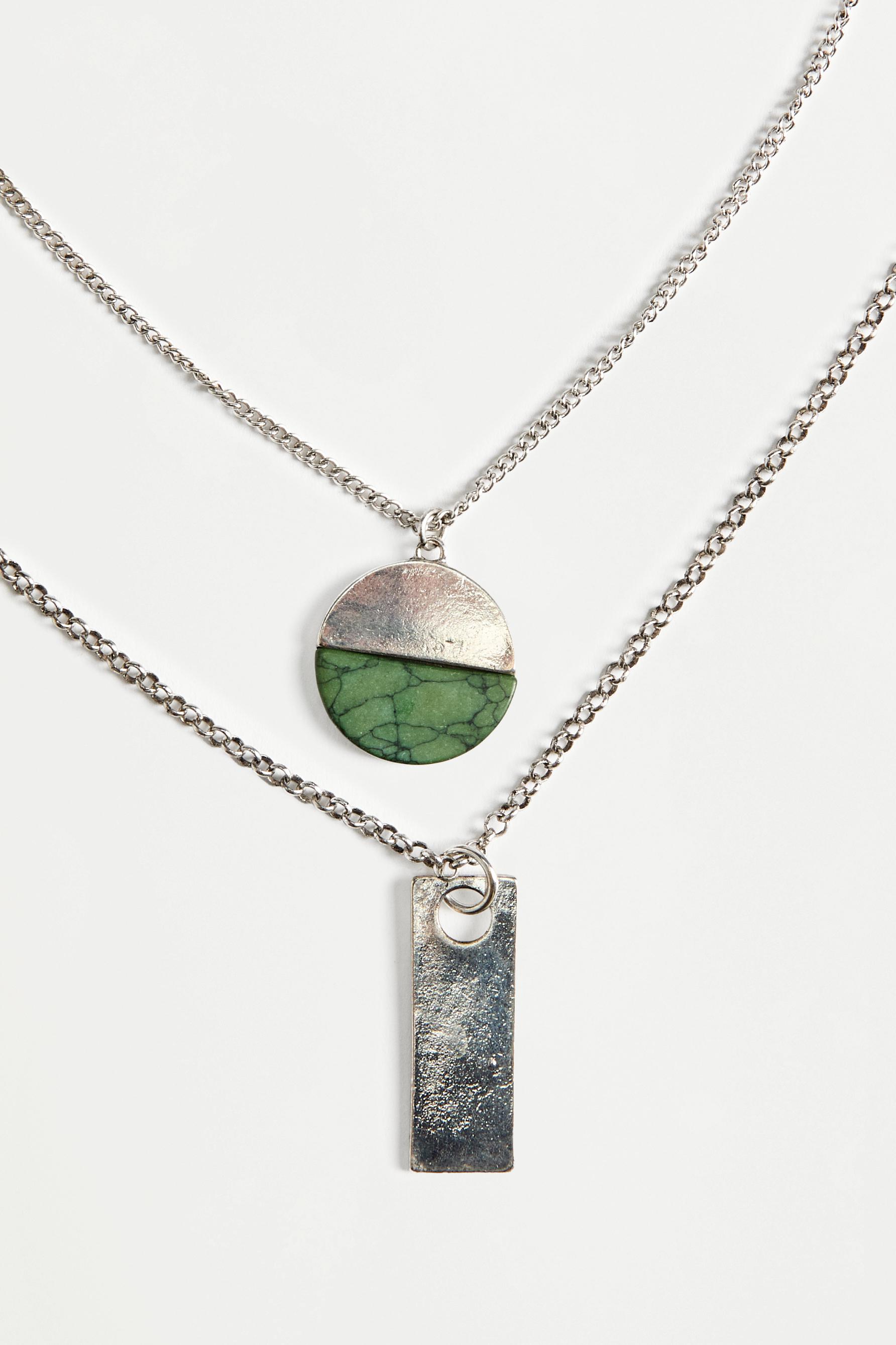 Double pendant necklace — SILVER