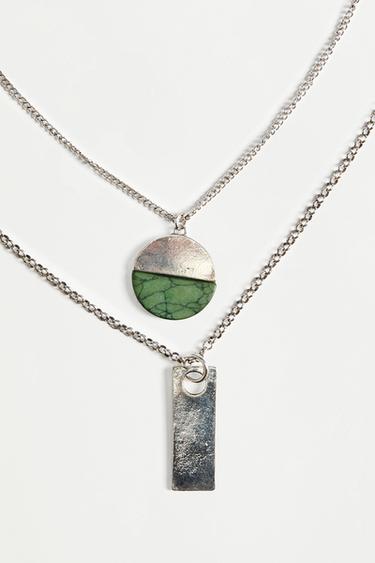 Double pendant necklace — SILVER 3