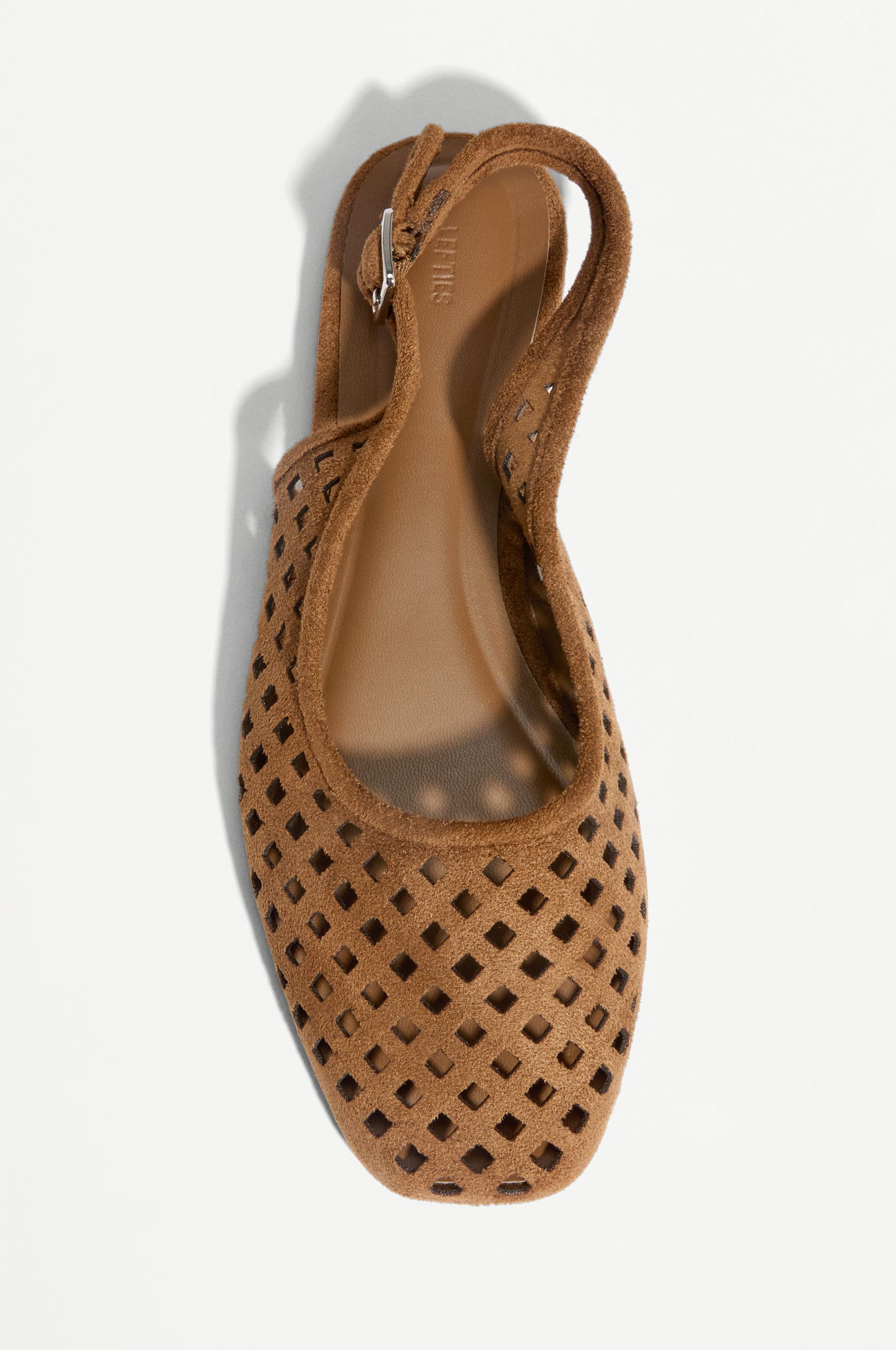 Openwork slingback flats — LEATHER