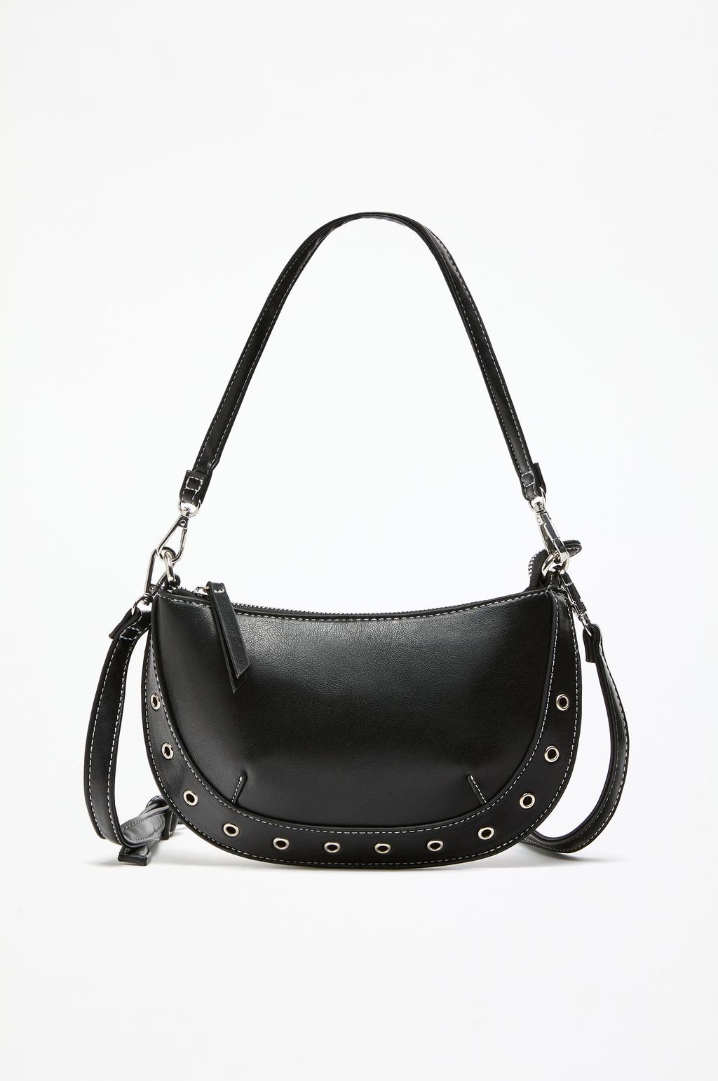 Studded half-moon bag