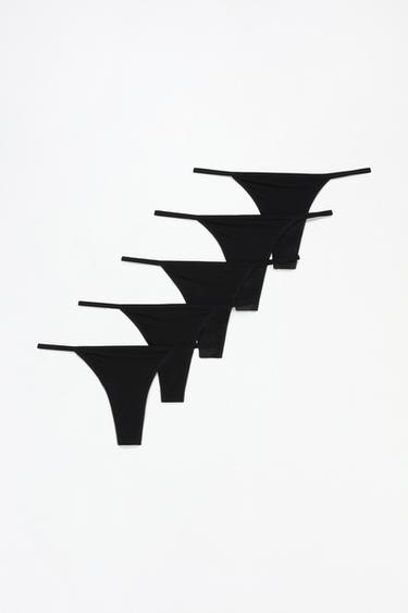 5-pack of thongs — BLACK 1