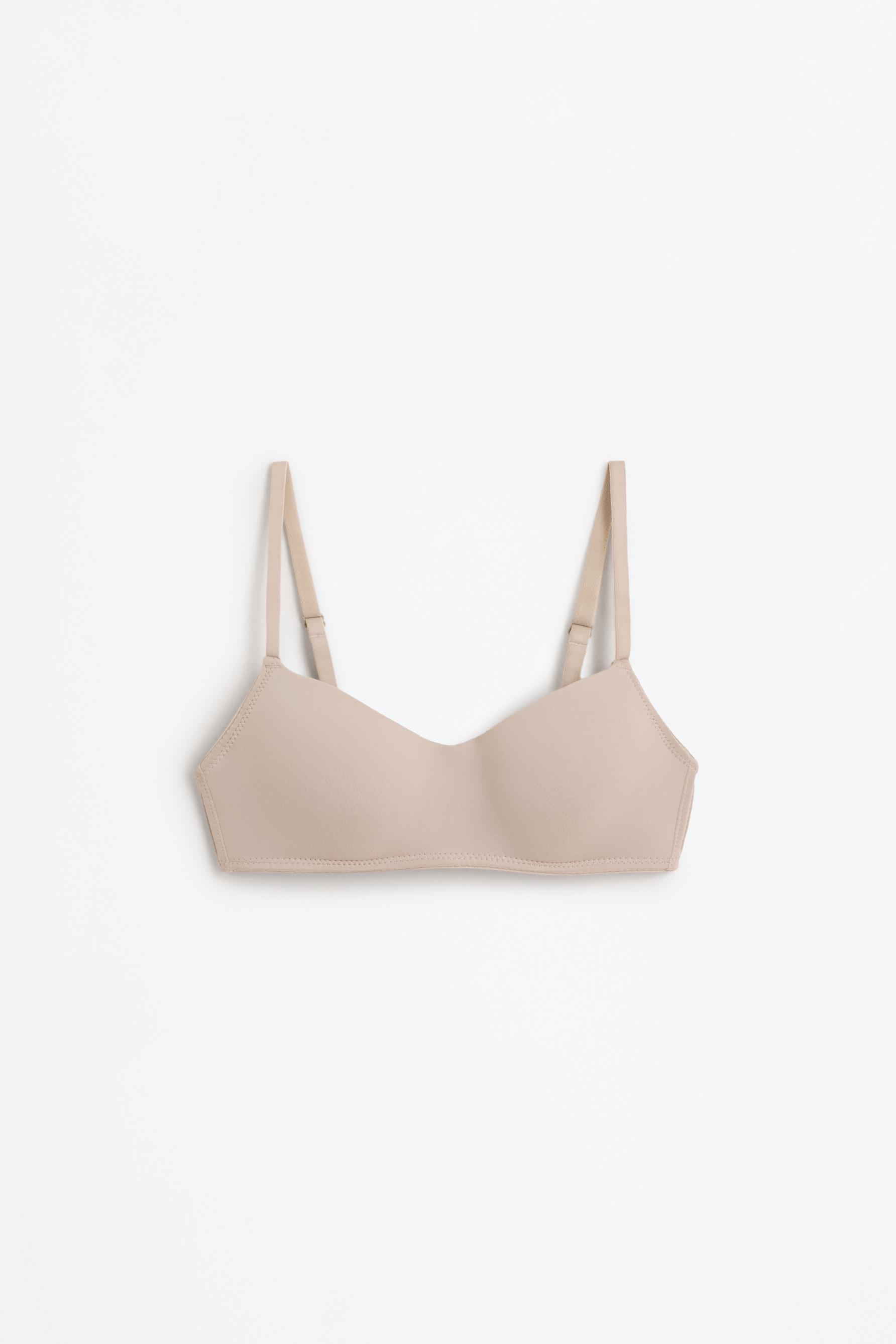 Microfibre pre-shaped bra — BROWN