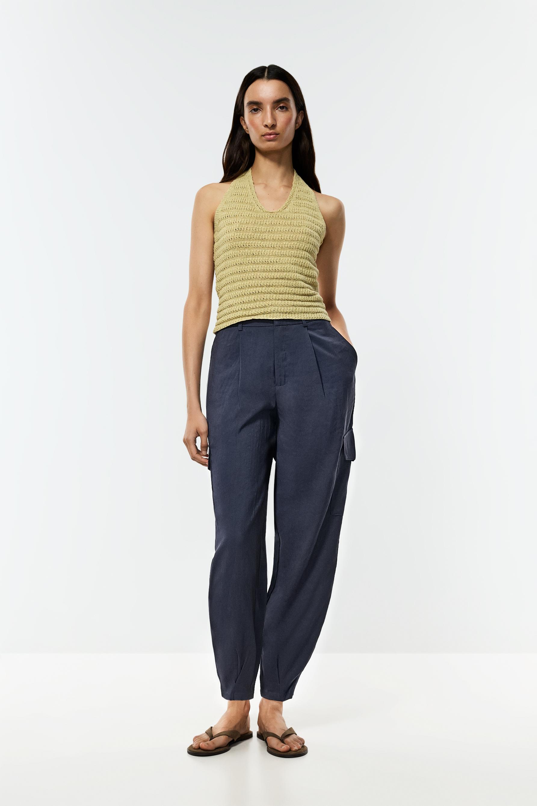 Cargo trousers with fitted hem — NAVY