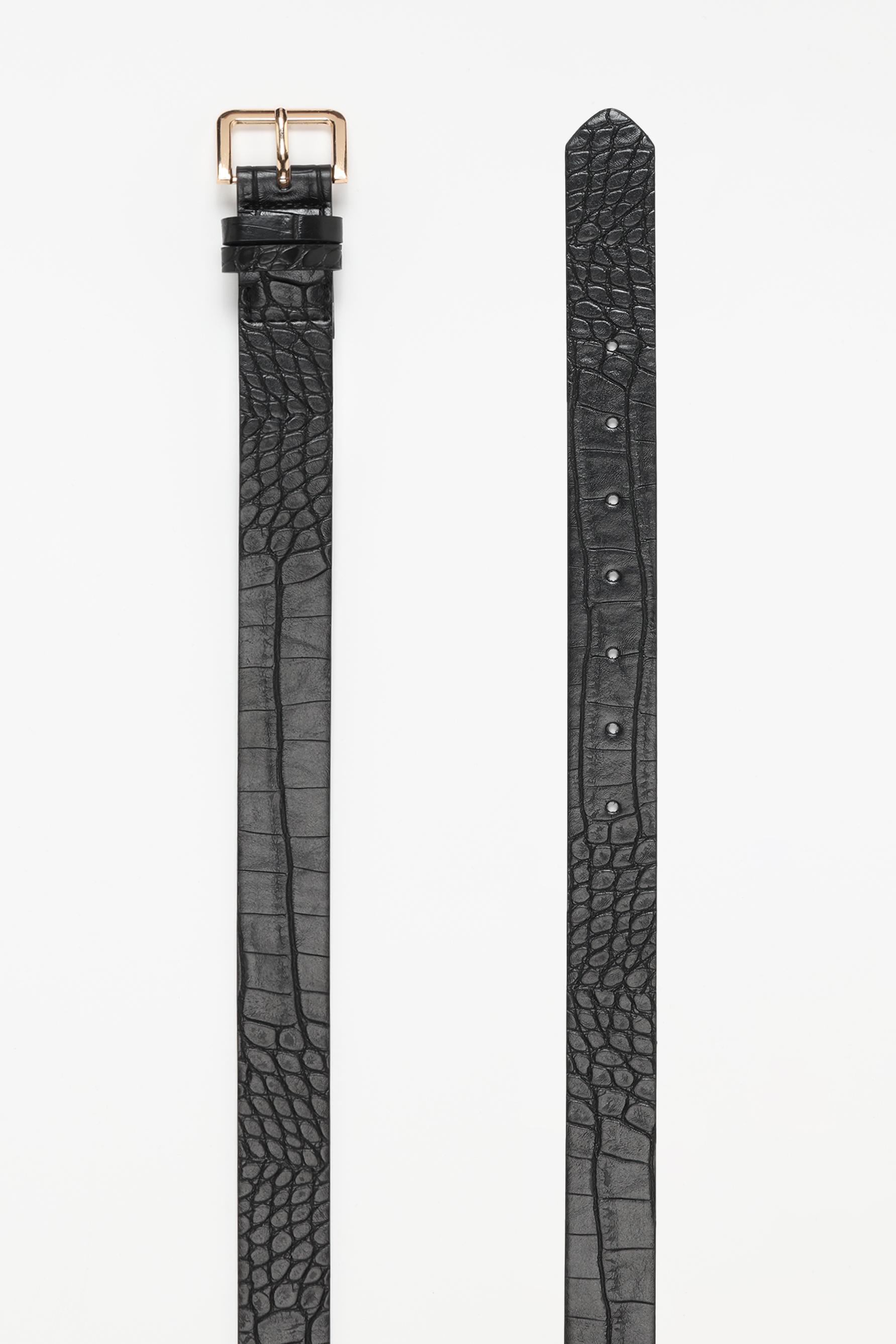 Crocodile belt — BLACK