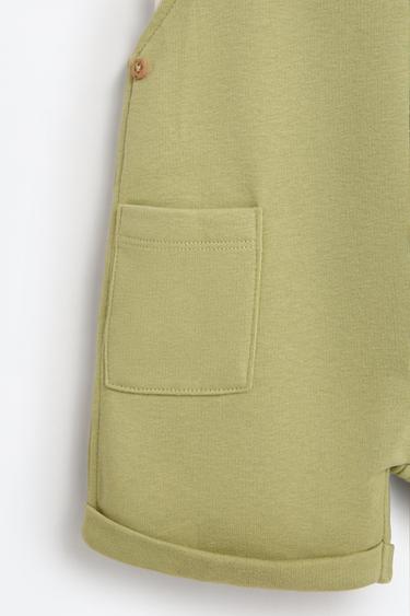 Plush dungarees and T-shirt set — OLIVE GREEN 7