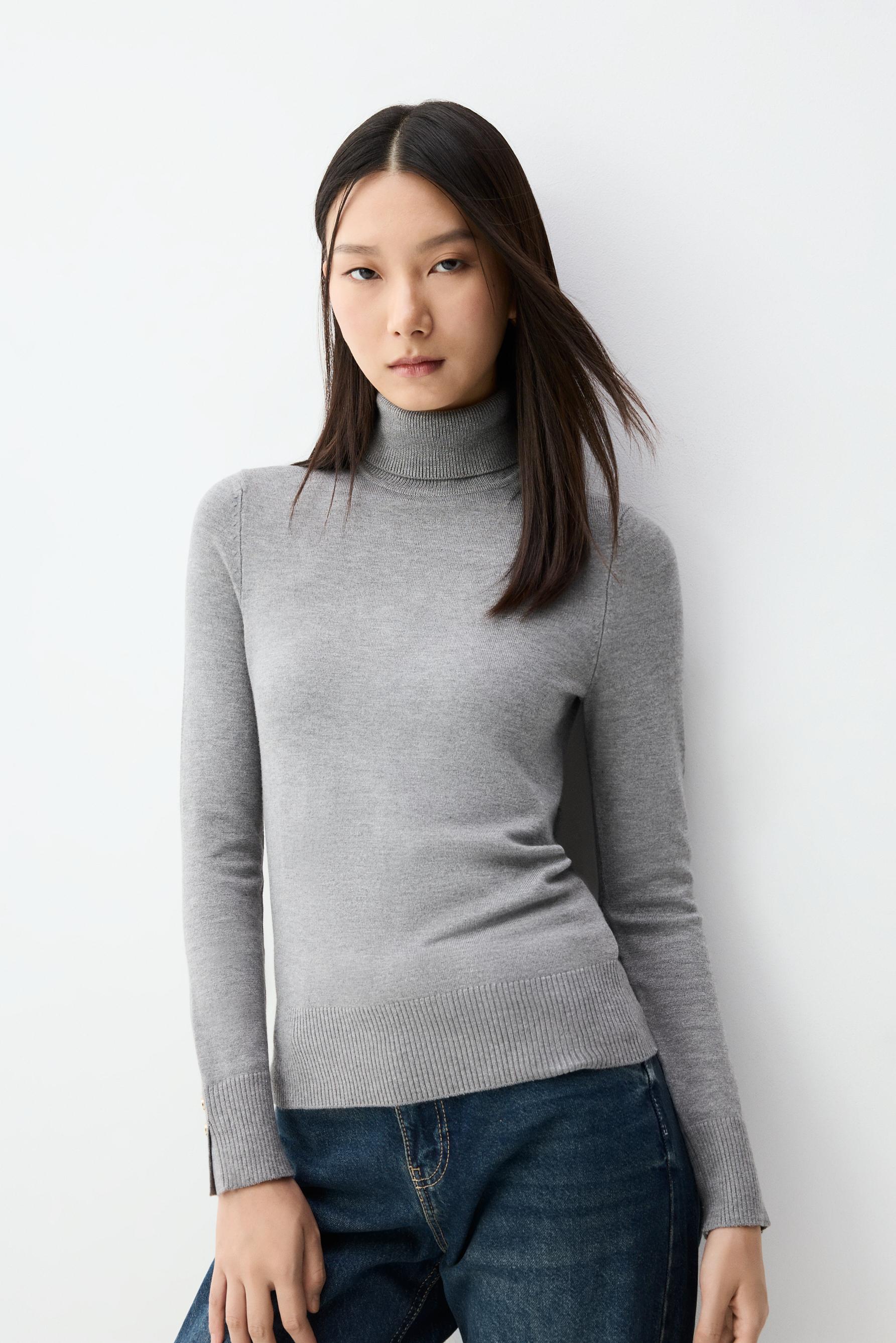 Roll neck sweater — GREY MARL