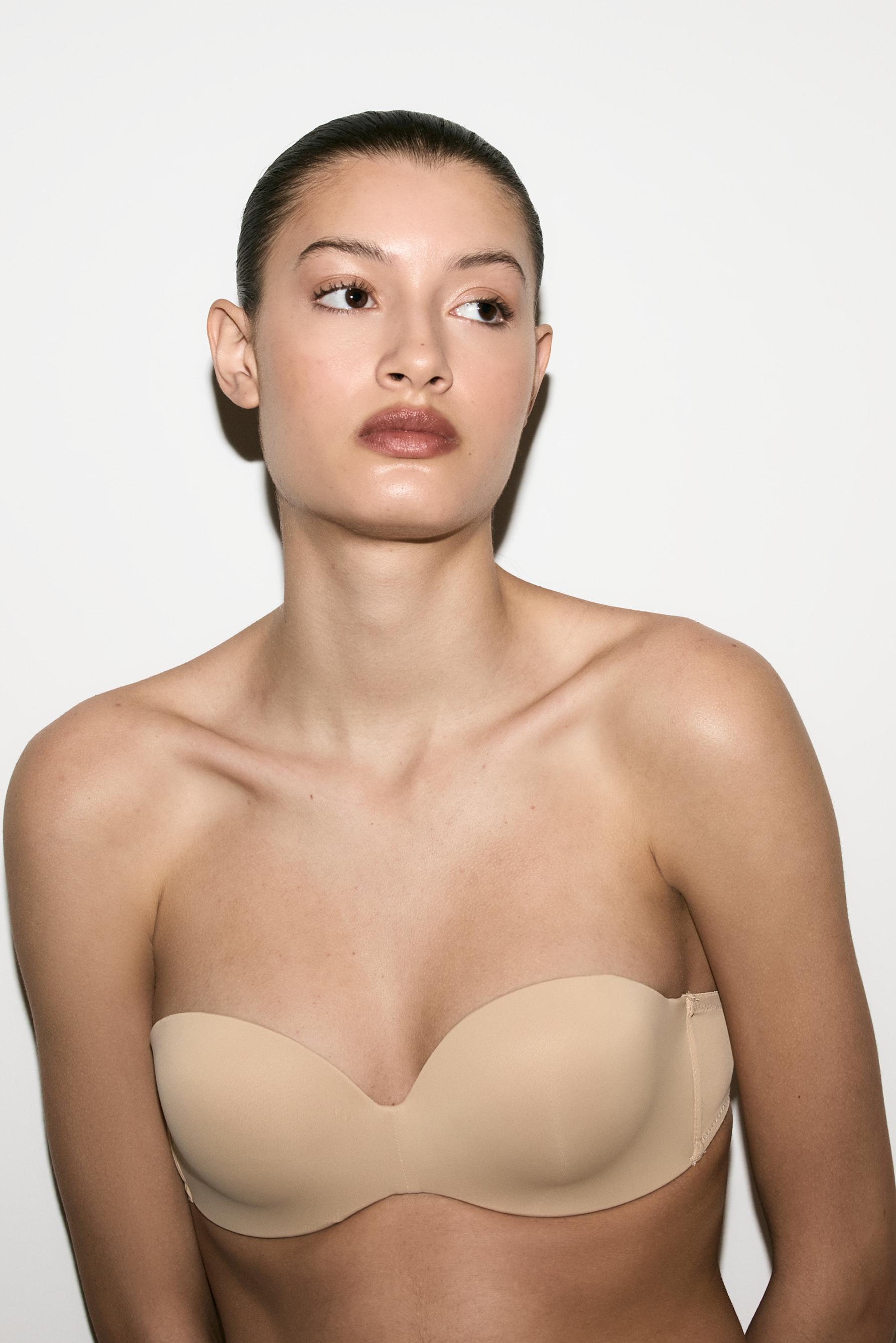 Bandeau push-up bra — PALE PINK