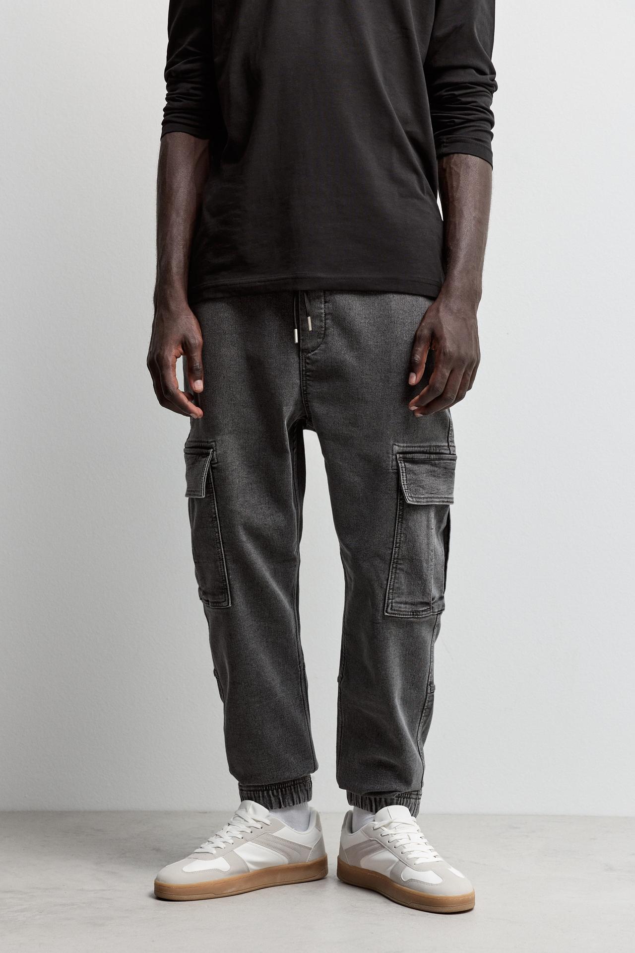 Cargo jogger jeans — PALE GREY