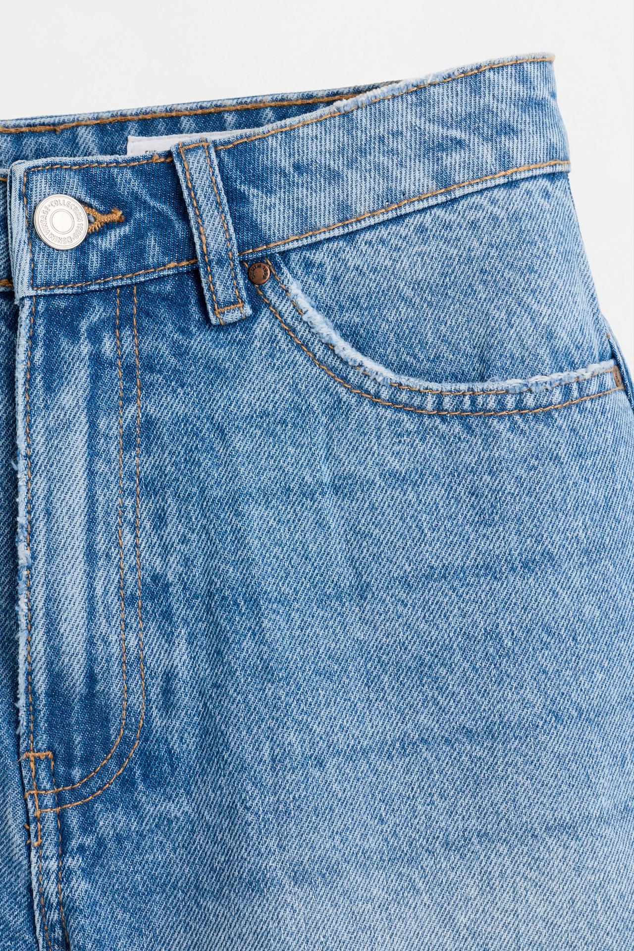 Basic mom fit denim shorts — BLUE