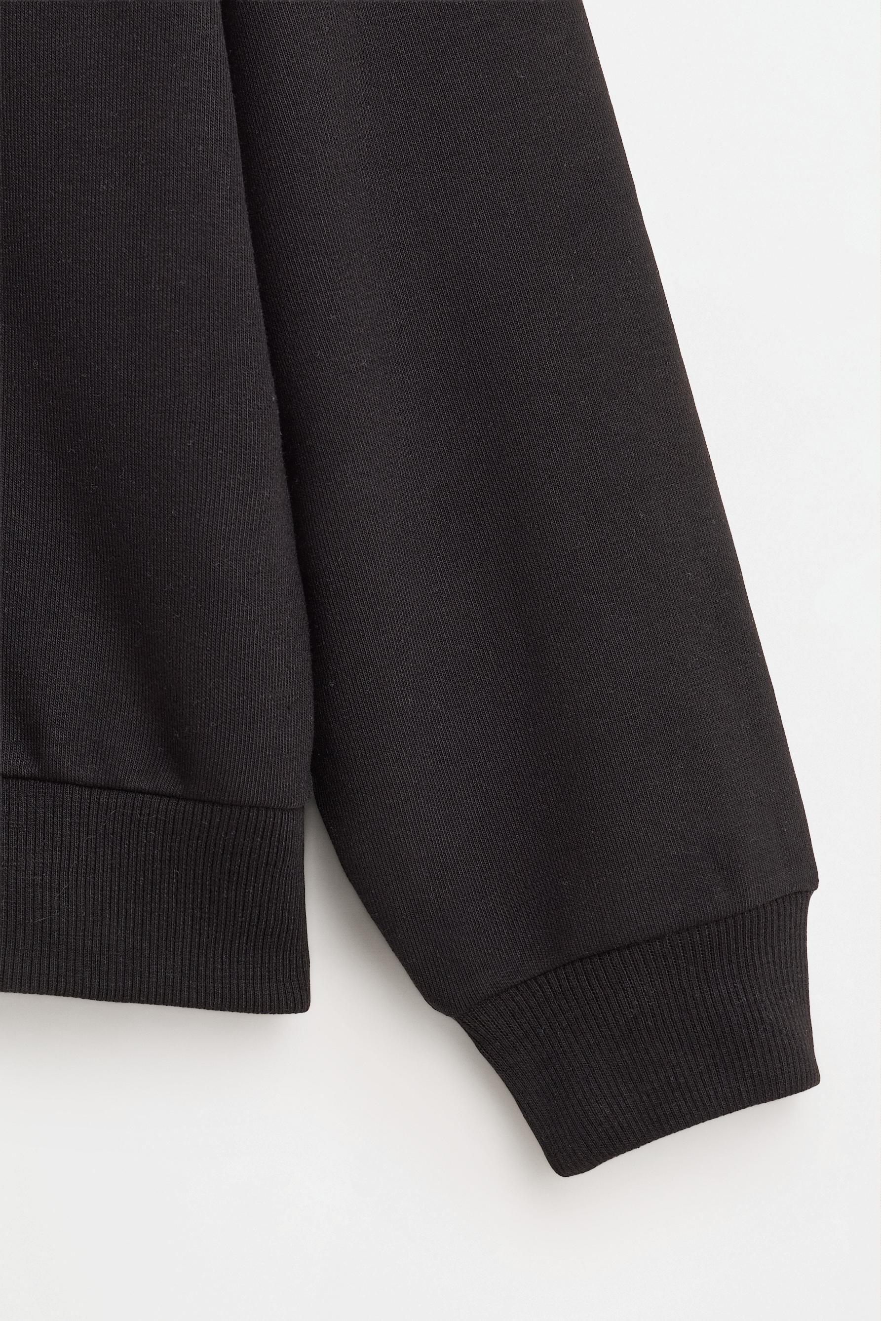 Plain plush sweatshirt — BLACK