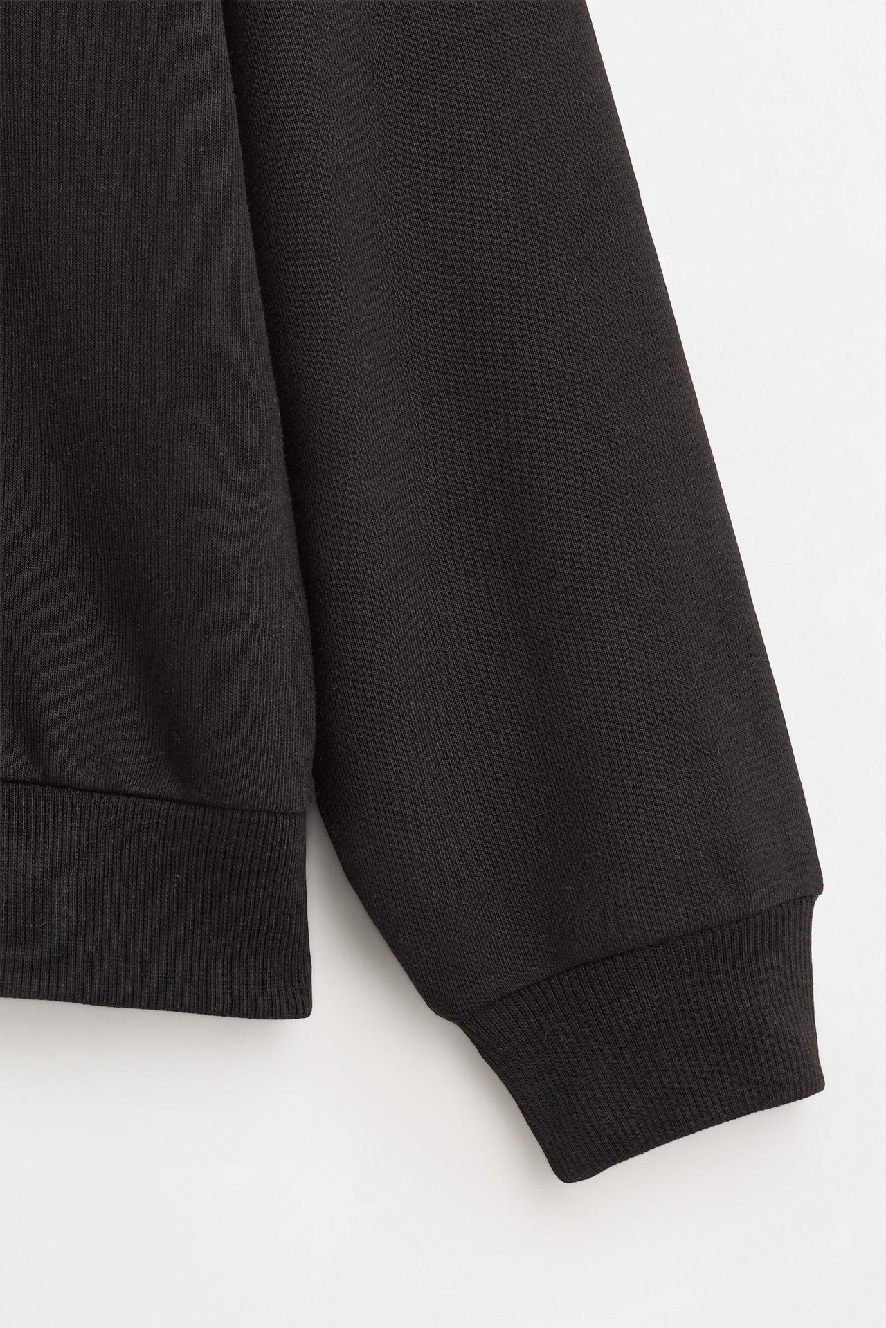 Plain plush sweatshirt — BLACK