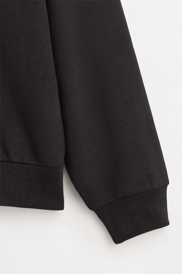 Plain plush sweatshirt — BLACK 4