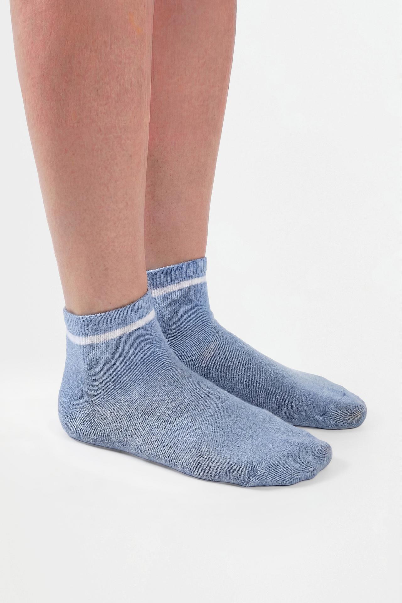 Striped ankle socks (5-pack) — GREY BLUE