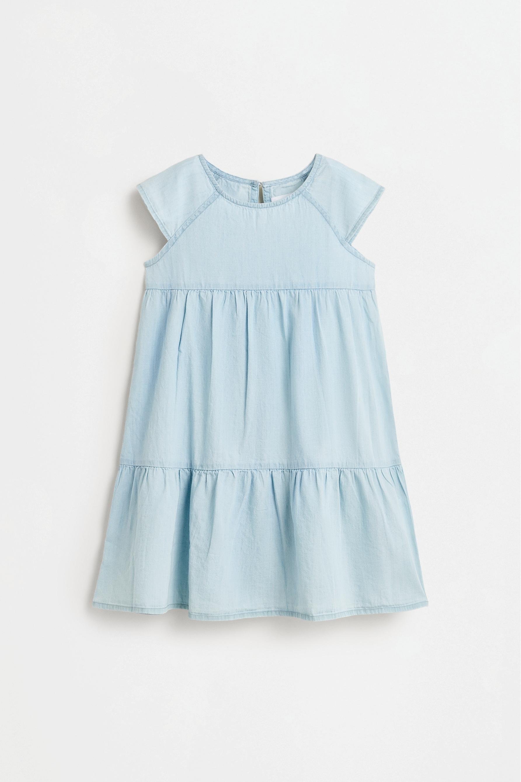 Ruffled denim dress — FADED BLUE