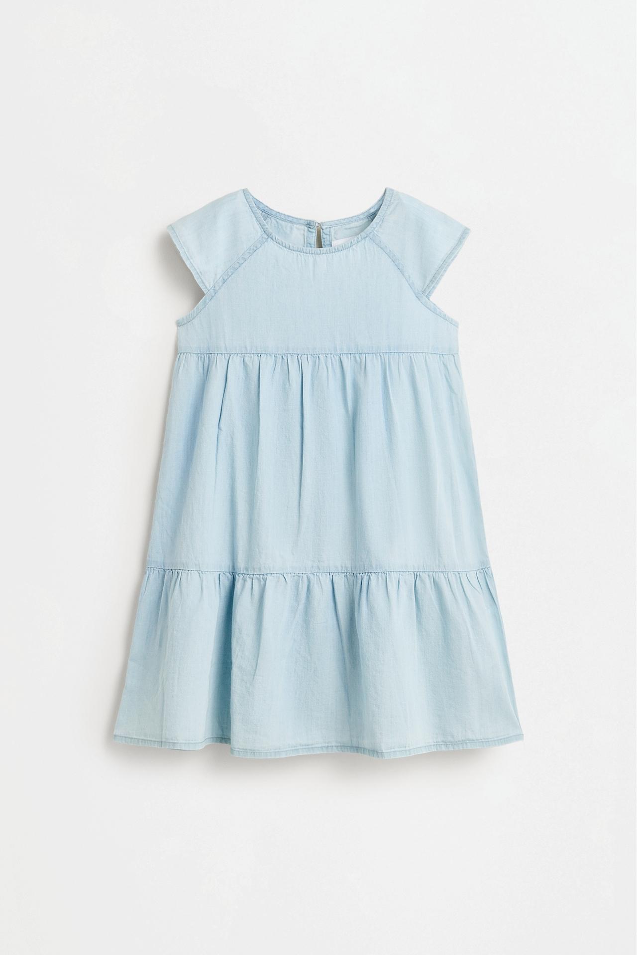 Ruffled denim dress — FADED BLUE