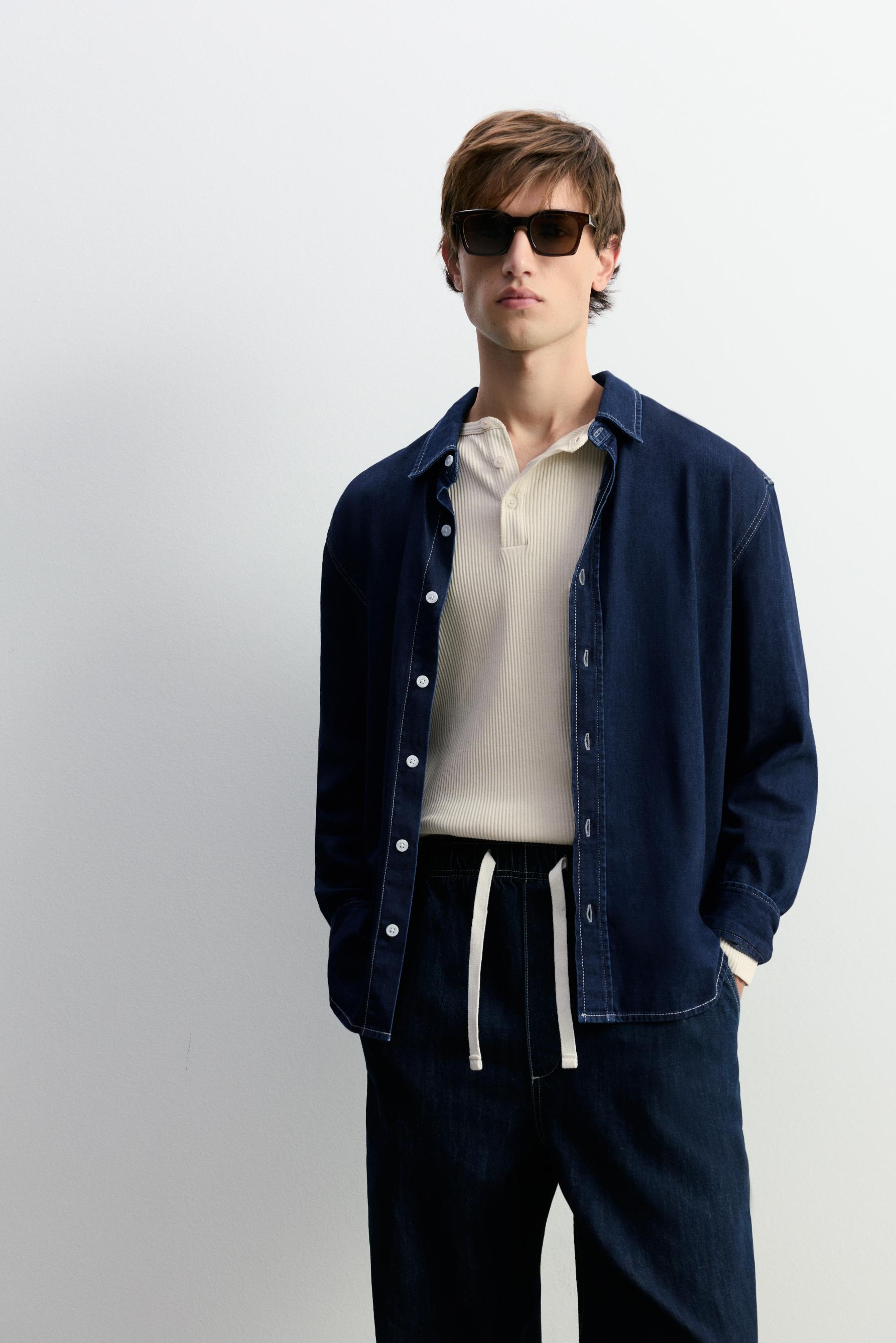 Oversize denim shirt — BLUE