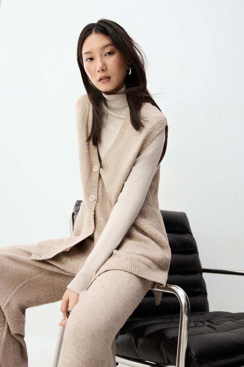 Chaleco largo punto Total Look ROPA Mujer Lefties ESPAÑA