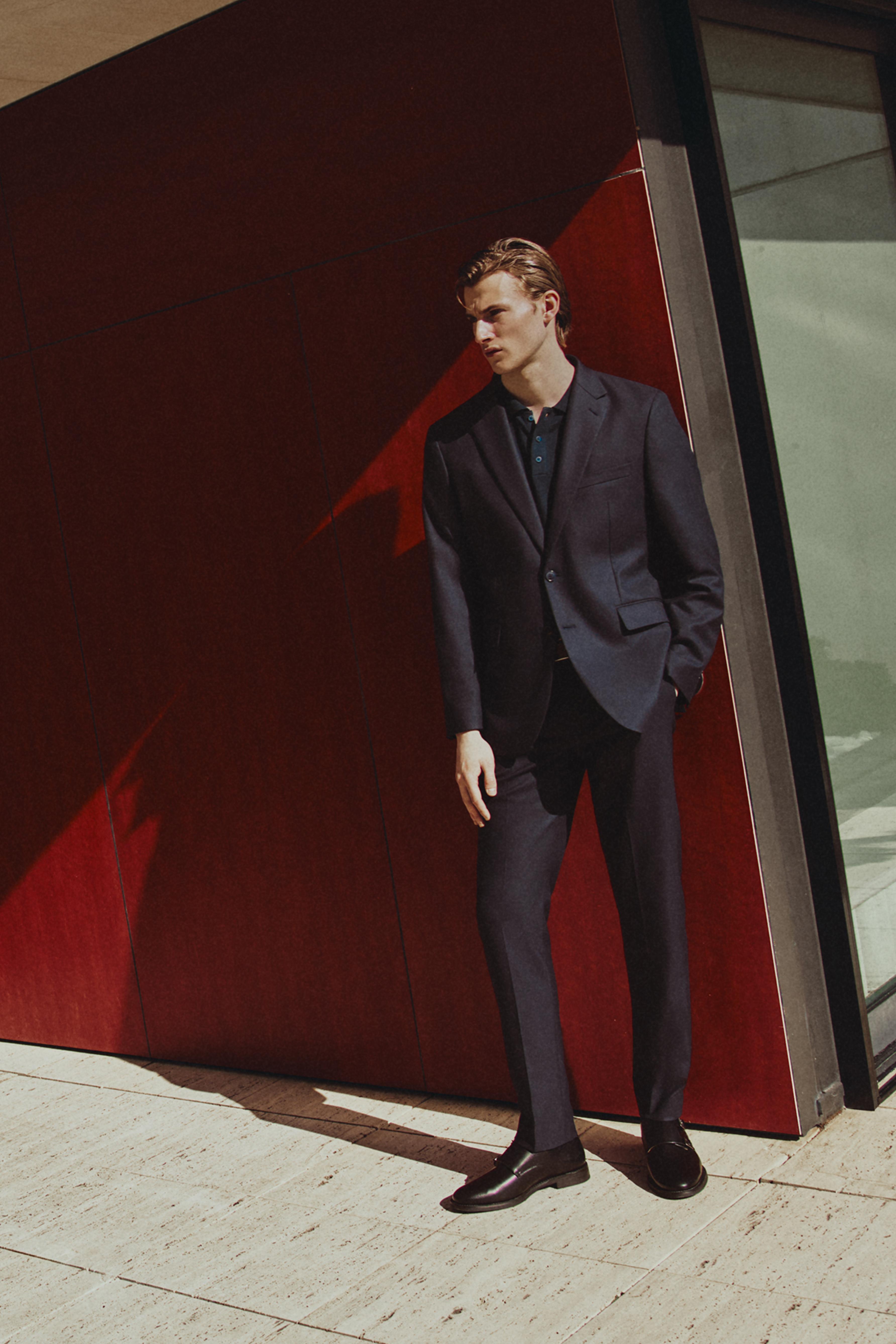 100% linen suit trousers — NAVY