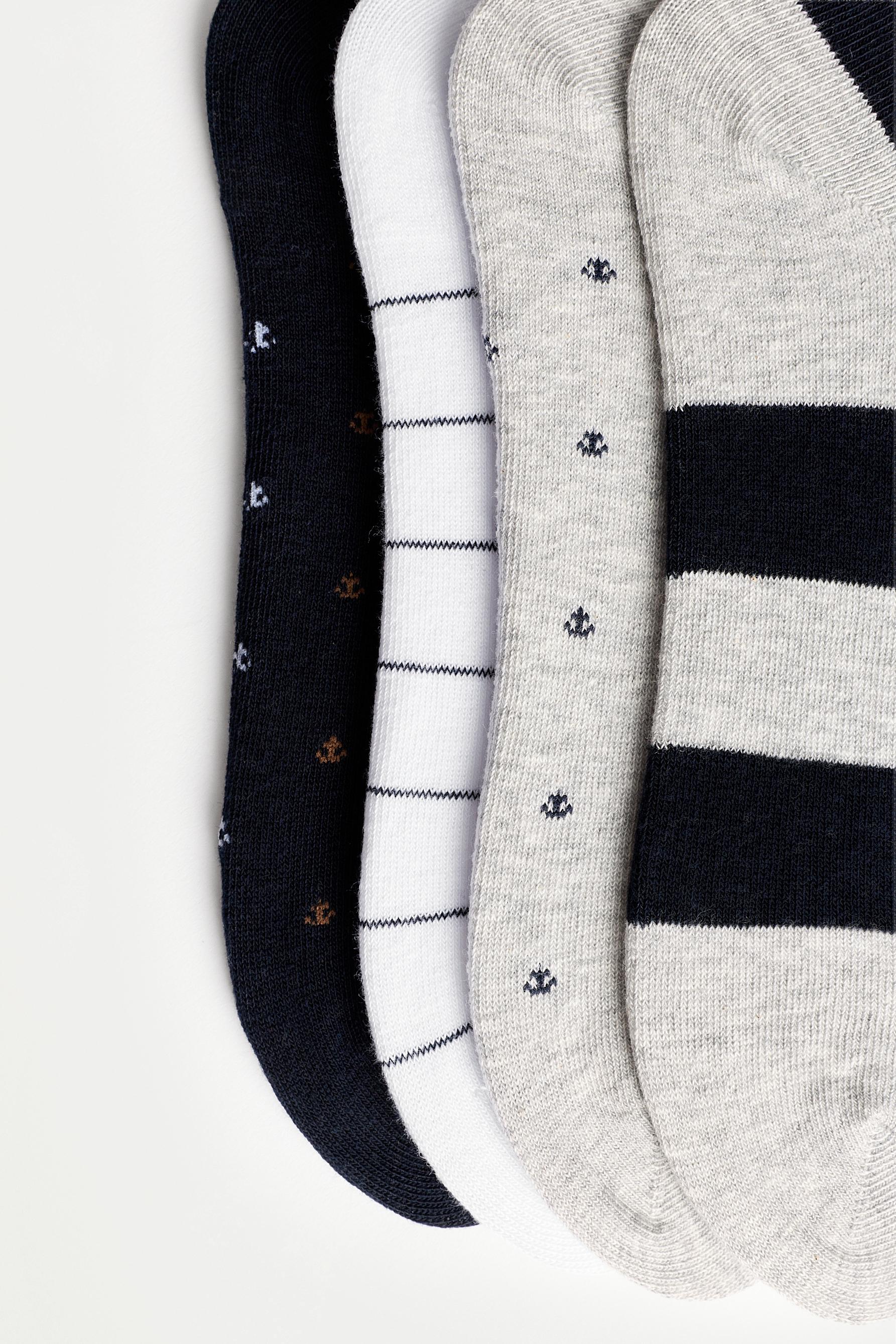 Contrast ankle socks (4-pack) — NAVY