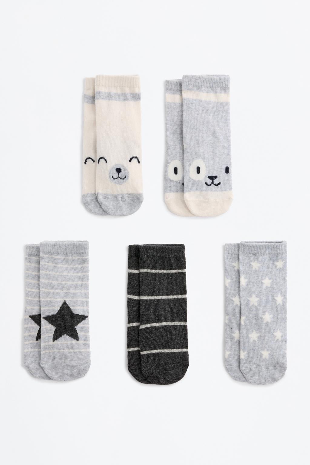 Pack 5 جوارب قصيرة بطبعة حيوانات