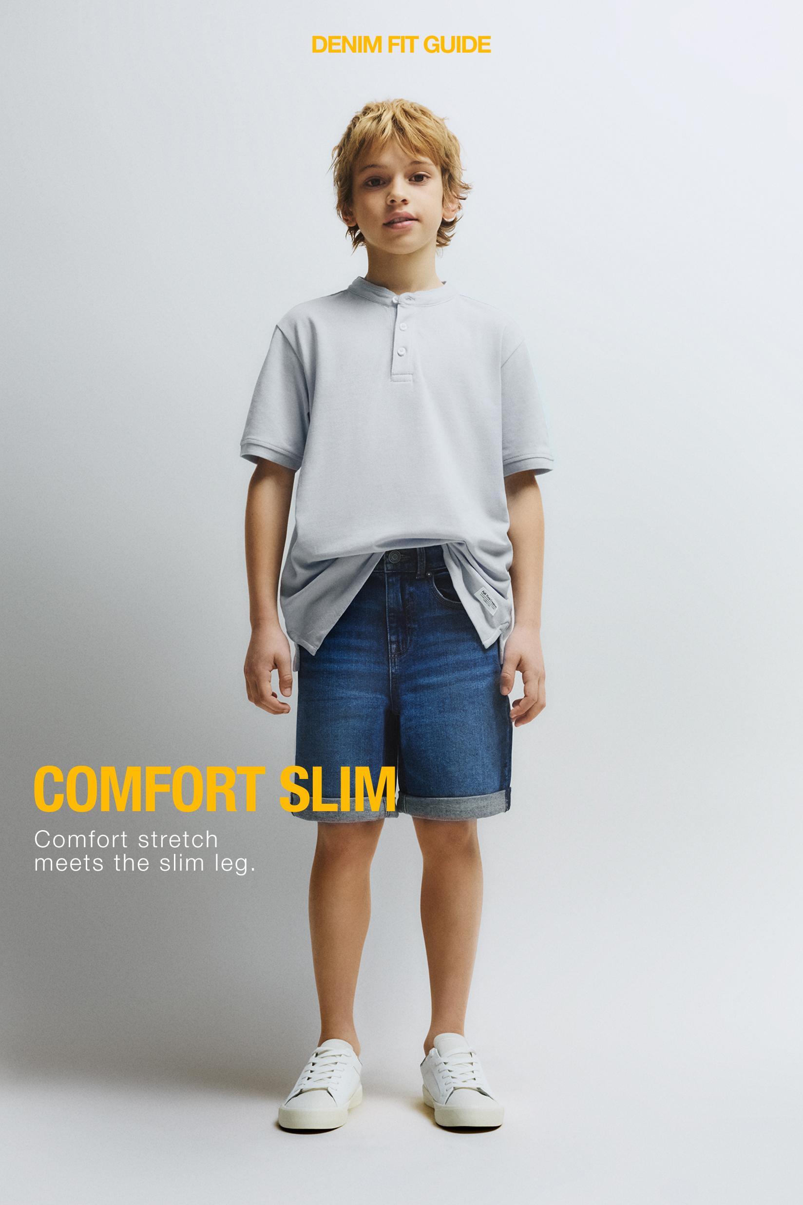 Slim comfort denim Bermuda shorts — DARK BLUE