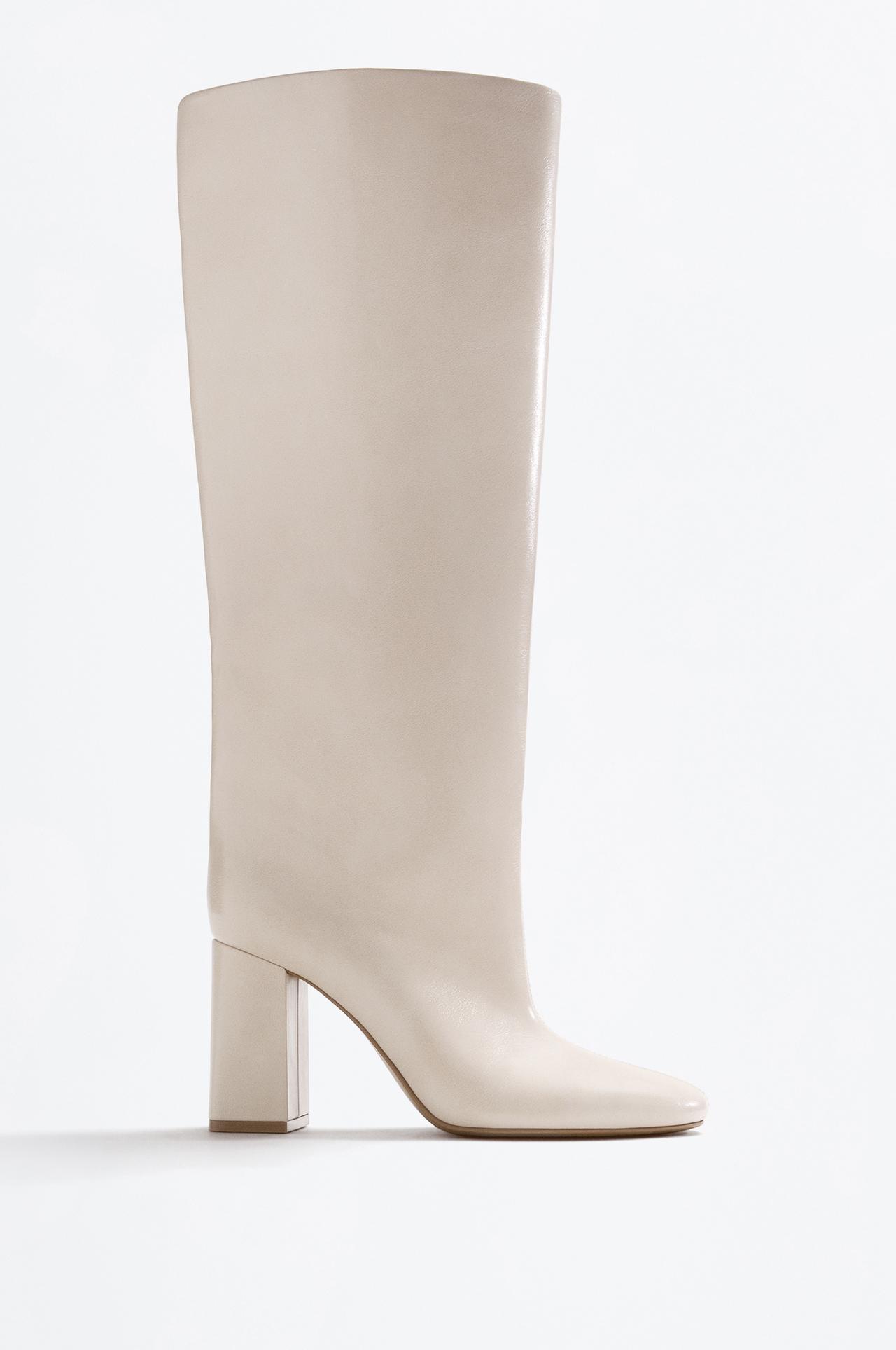 Knee-high heeled boots — ECRU