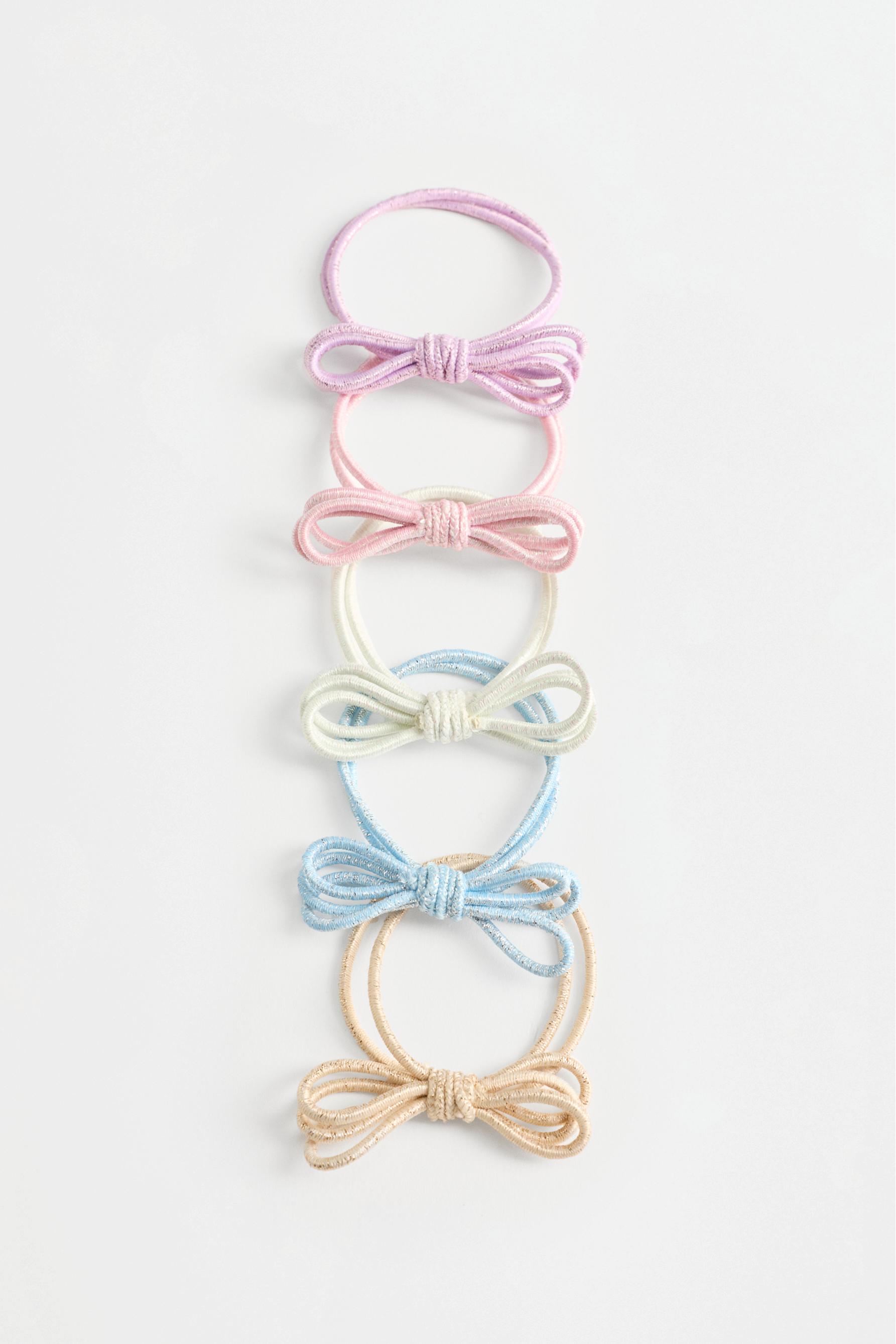 Glitter bow hair ties (10-pack) — NAVY