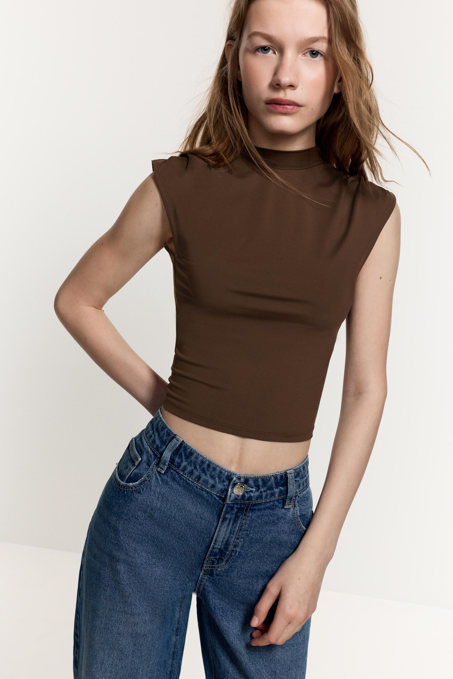 Top poliamida espalda abierta