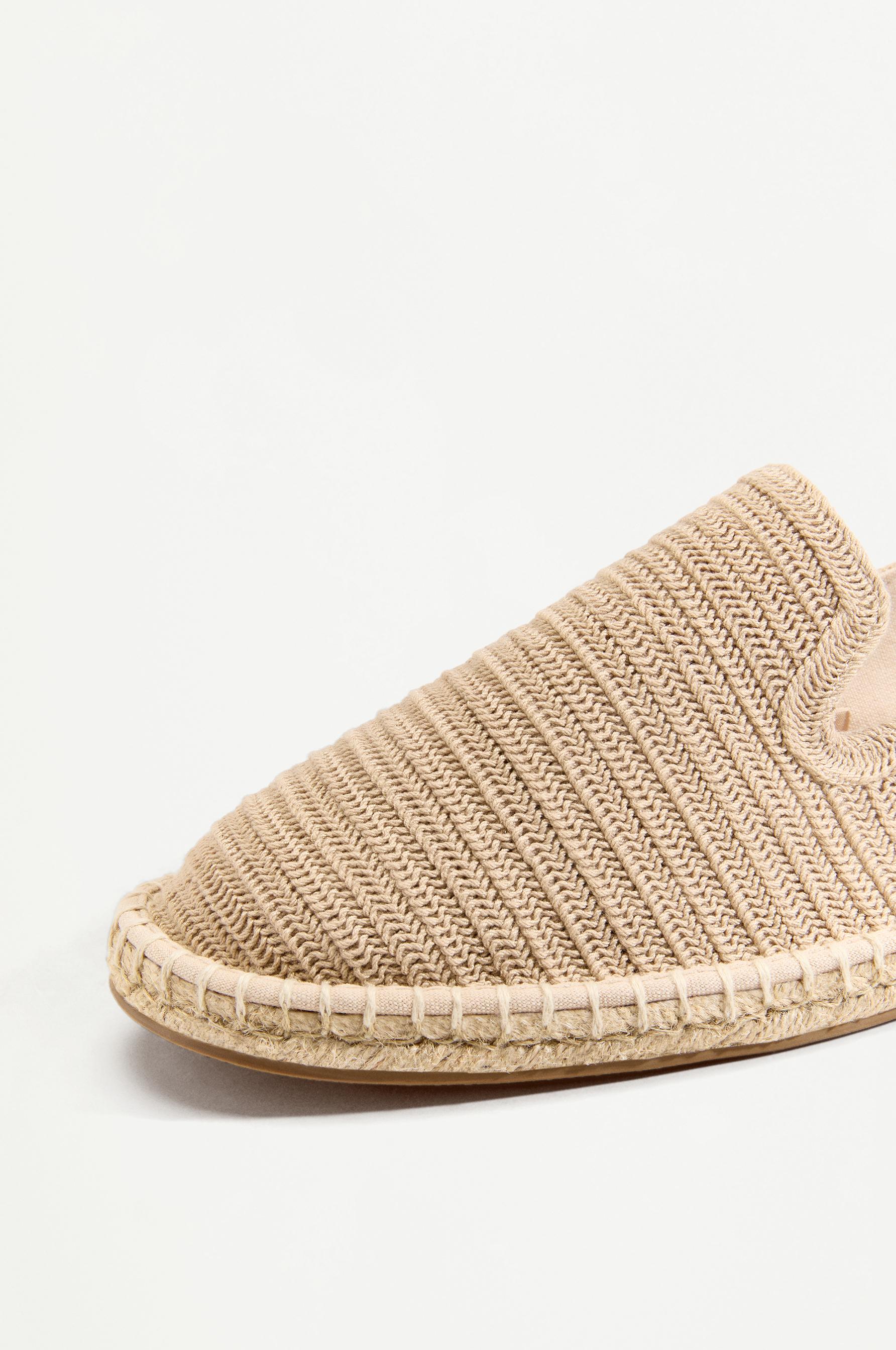Crochet jute effect espadrilles — BEIGE