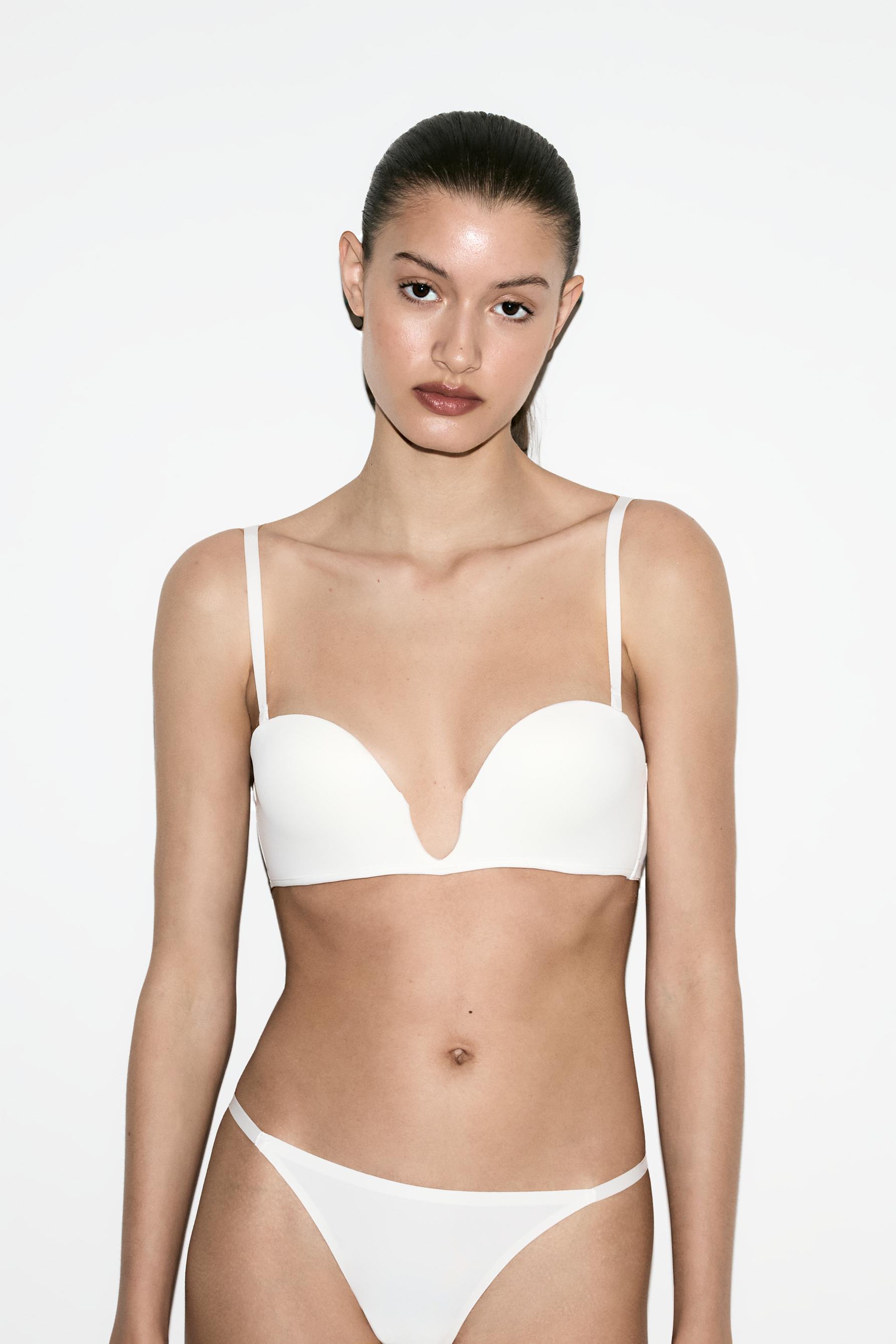 Plunge bandeau bra — WHITE